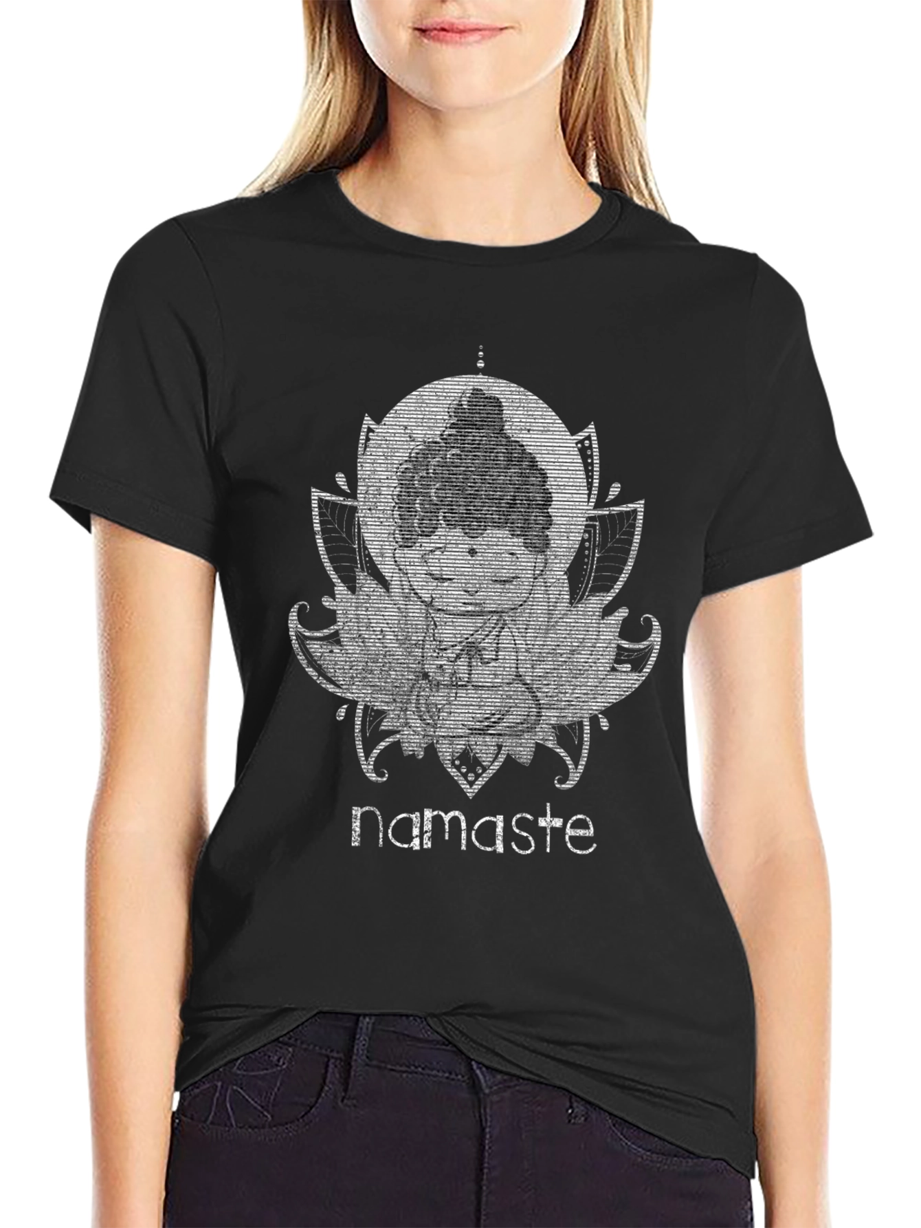 Namaste Buddha Graphic T-Shirt