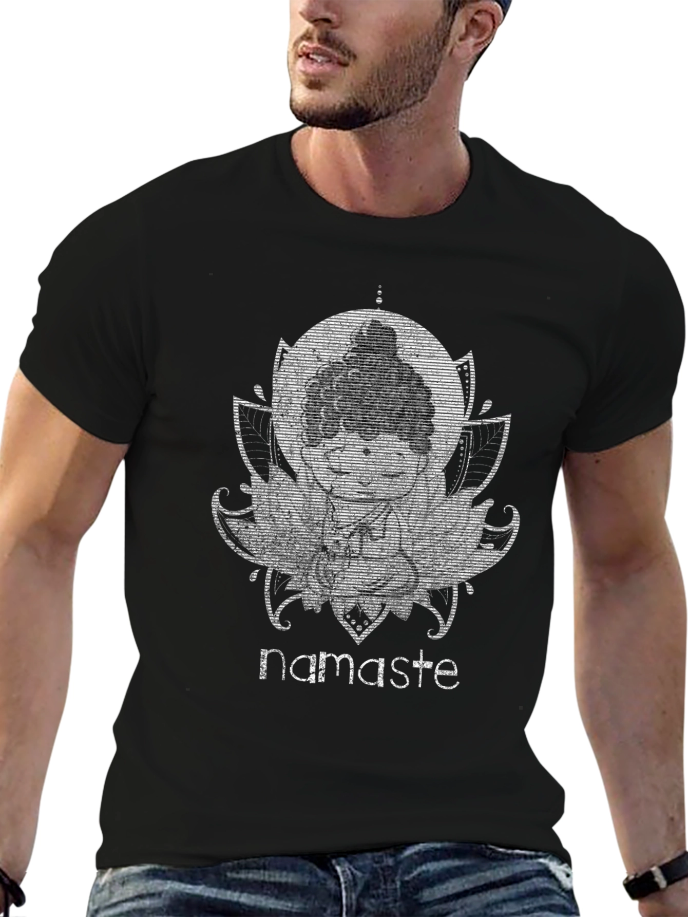 Namaste Buddha Graphic T-Shirt