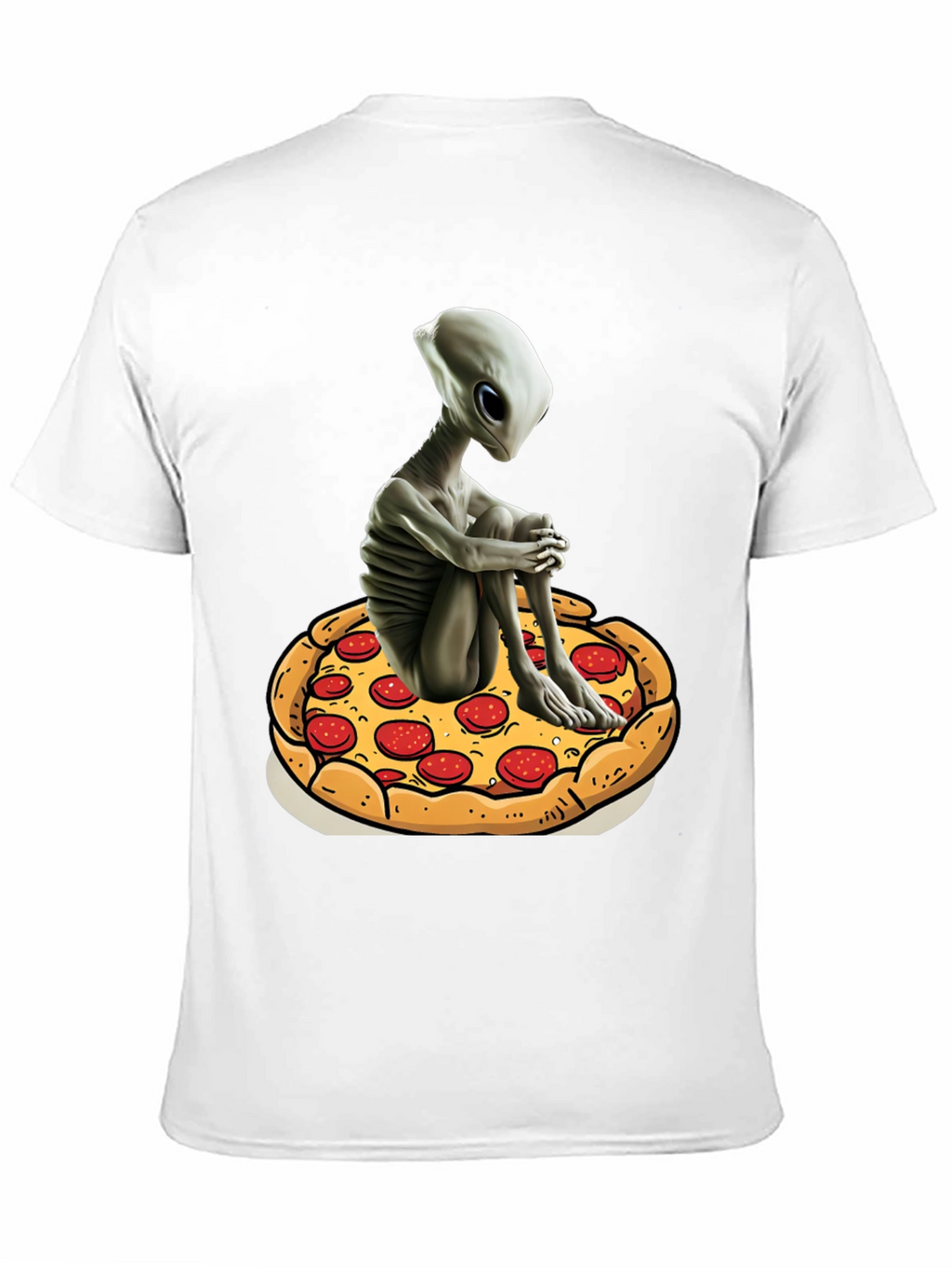 Alien Pizza Graphic Tee - Unisex Black Cotton T-Shirt