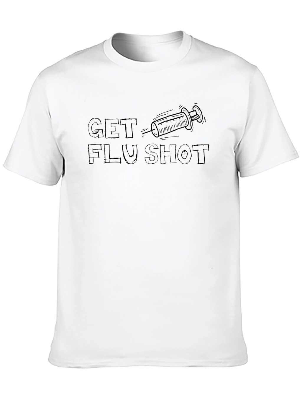 Get Flu Shot Graphic Tee - Black Cotton T-Shirt