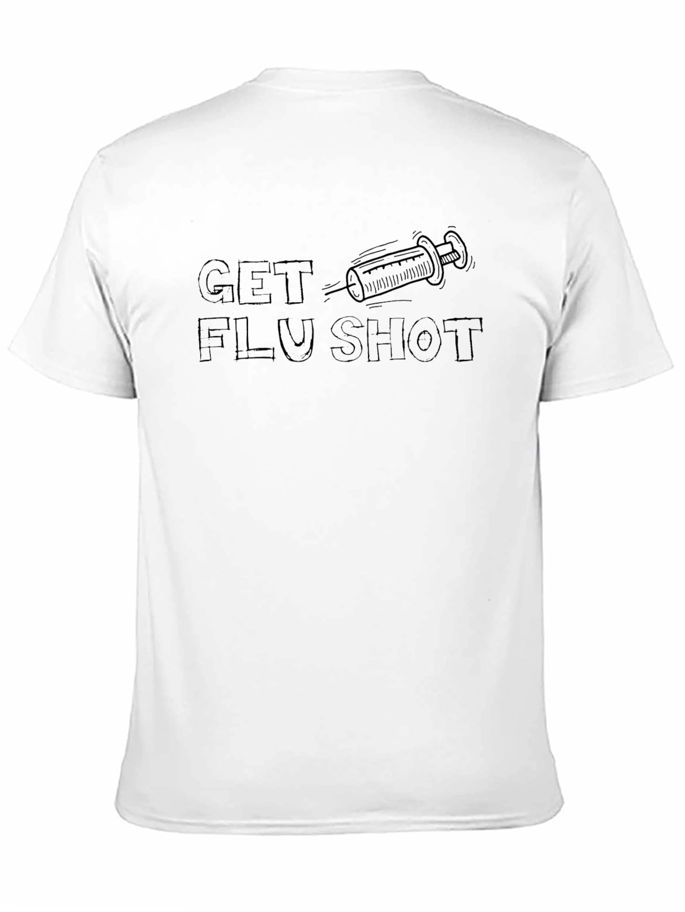 Get Flu Shot Graphic Tee - Black Cotton T-Shirt