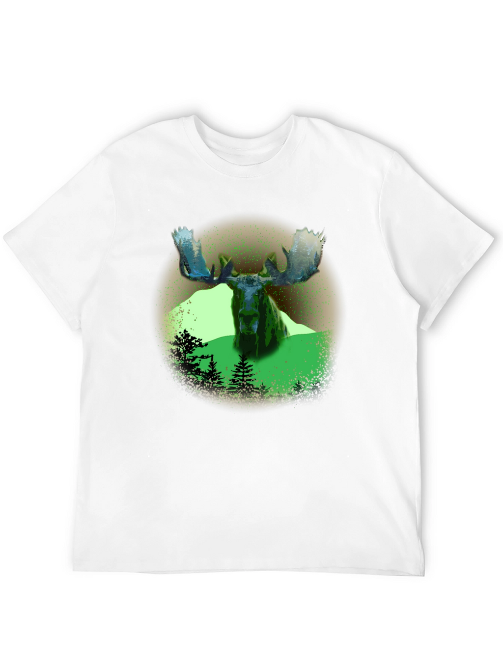Moose Graphic Print Black T-Shirt