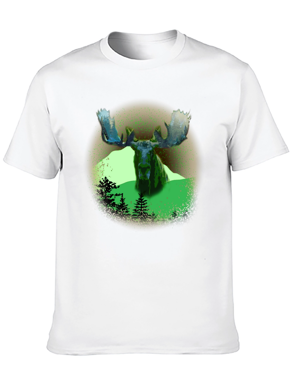 Moose Graphic Print Black T-Shirt