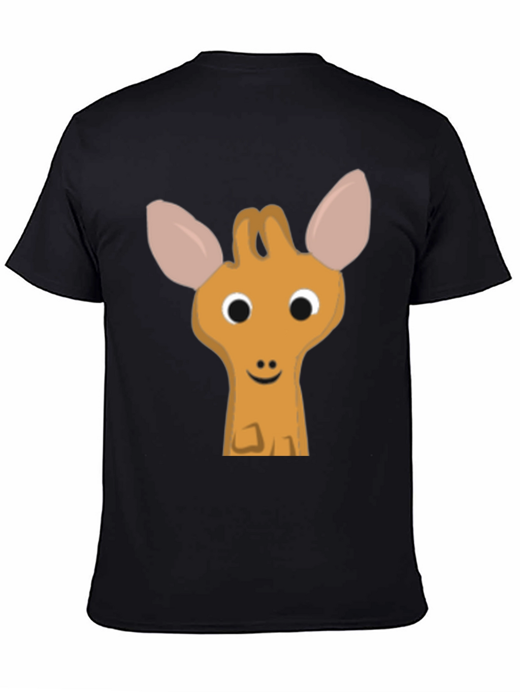Cute Cartoon Deer Graphic Black T-Shirt
