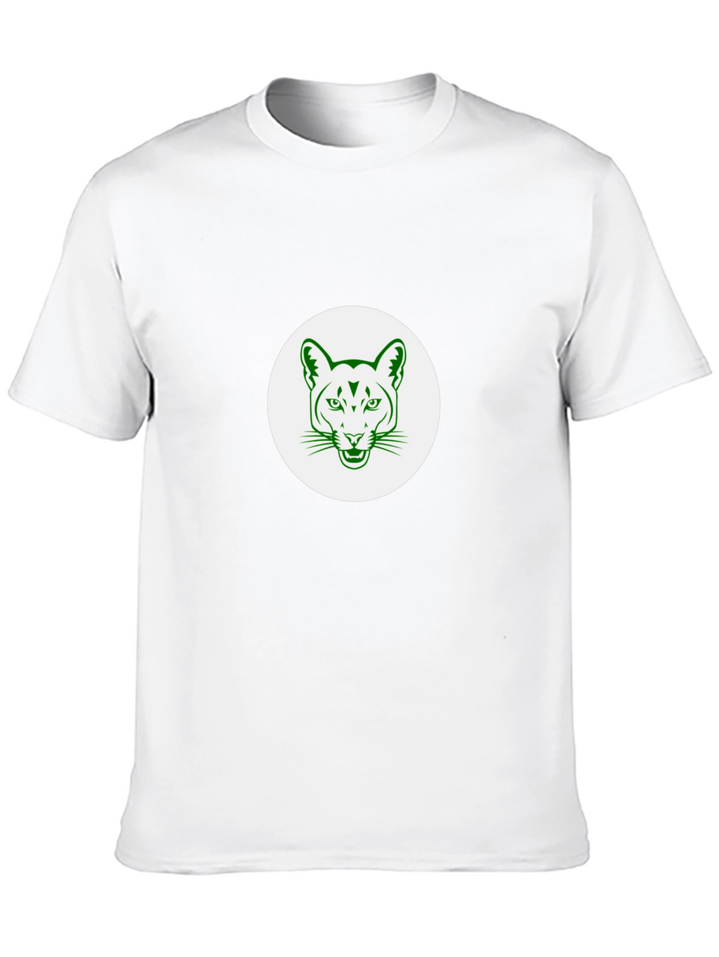 Black T-Shirt with Green Cougar Graphic