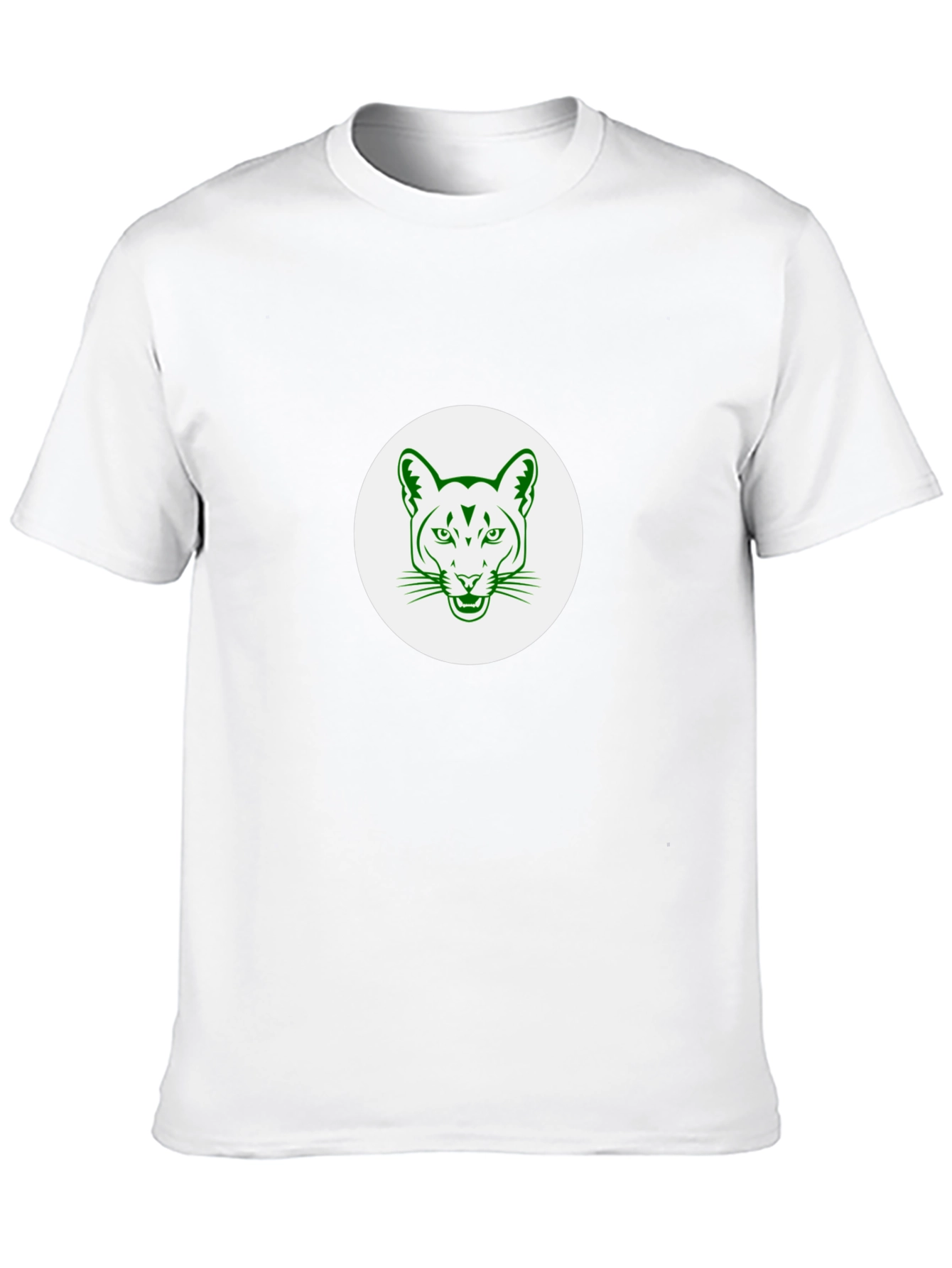 Black T-Shirt with Green Cougar Graphic