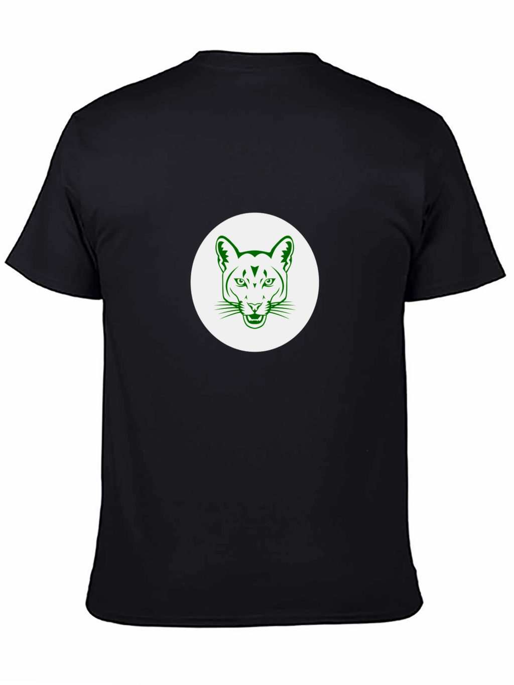Black T-Shirt with Green Cougar Graphic
