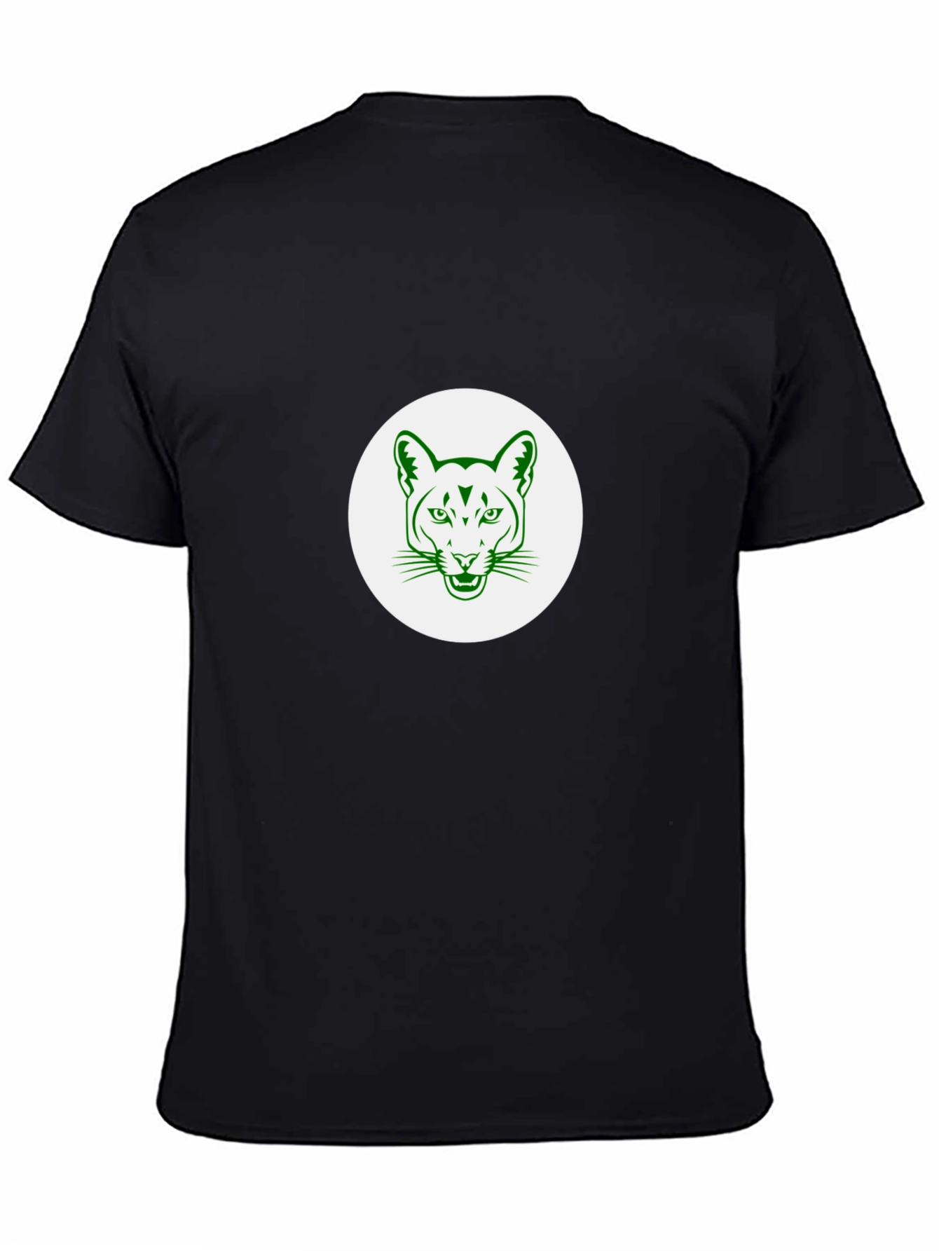 Black T-Shirt with Green Cougar Graphic