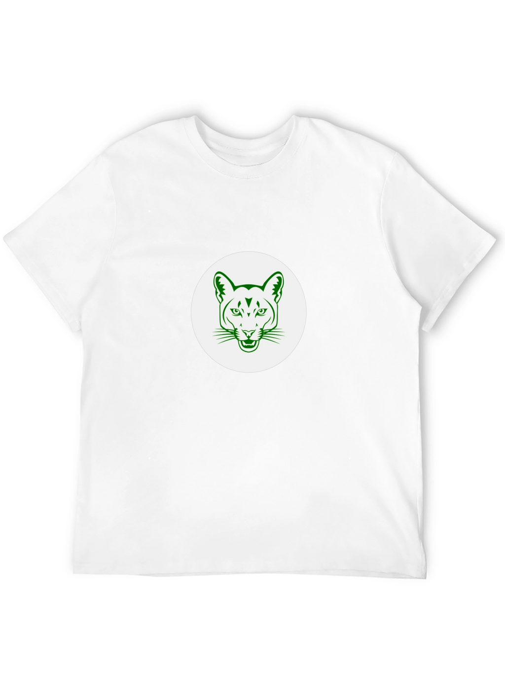 Black T-Shirt with Green Cougar Graphic