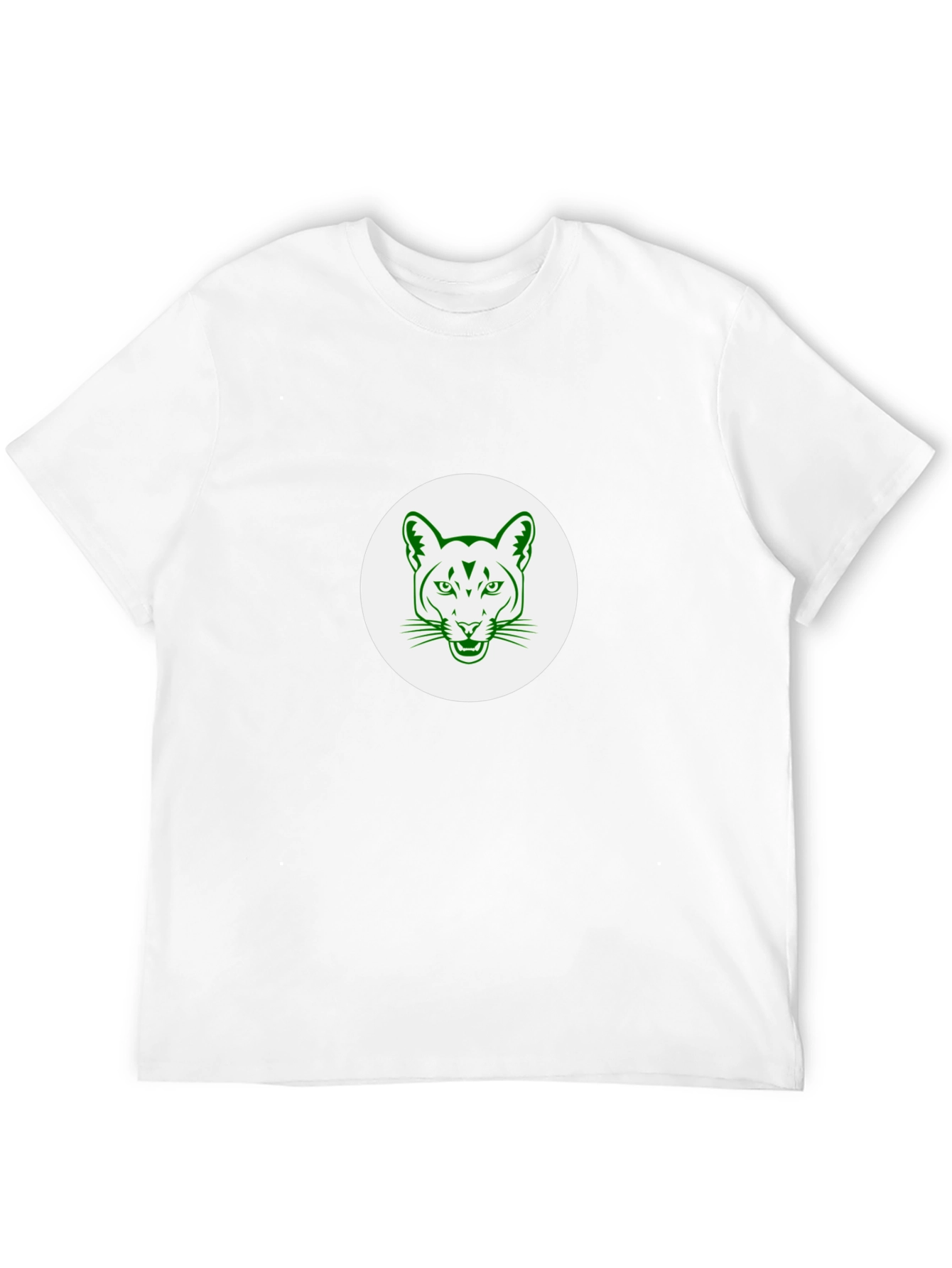 Black T-Shirt with Green Cougar Graphic