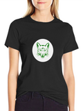 Black T-Shirt with Green Cougar Graphic