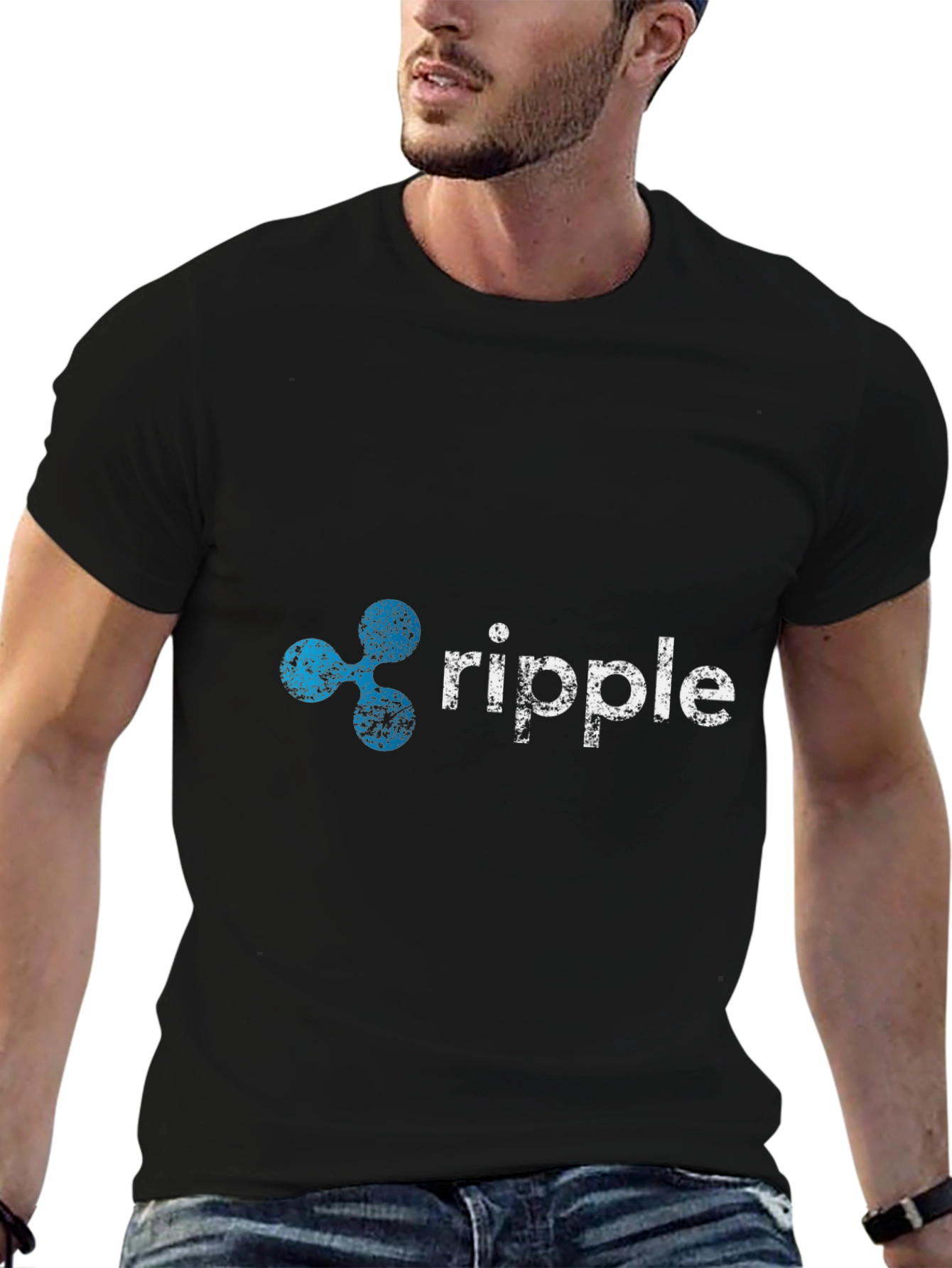 Ripple Cryptocurrency Logo Black T-Shirt