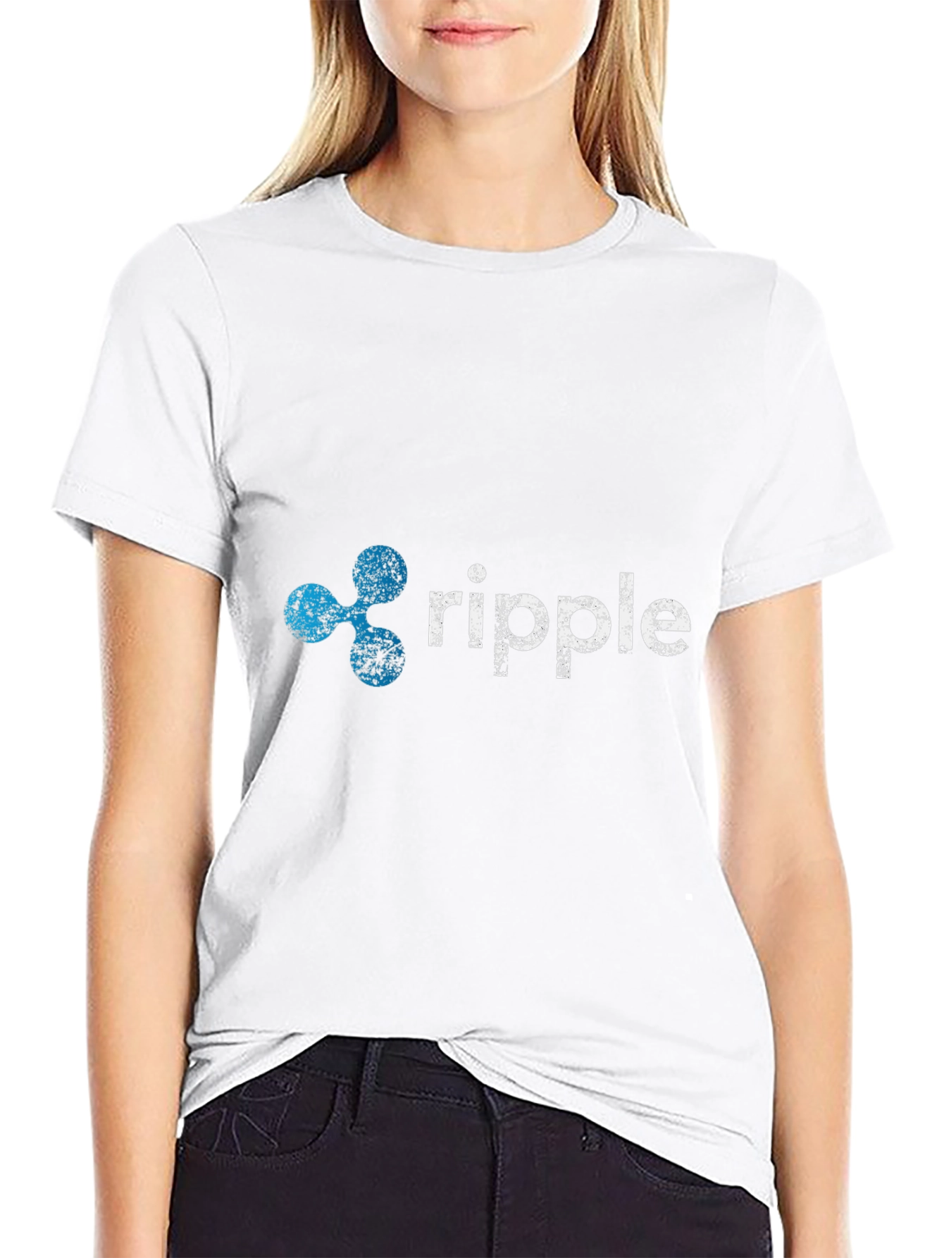 Ripple Cryptocurrency Logo Black T-Shirt