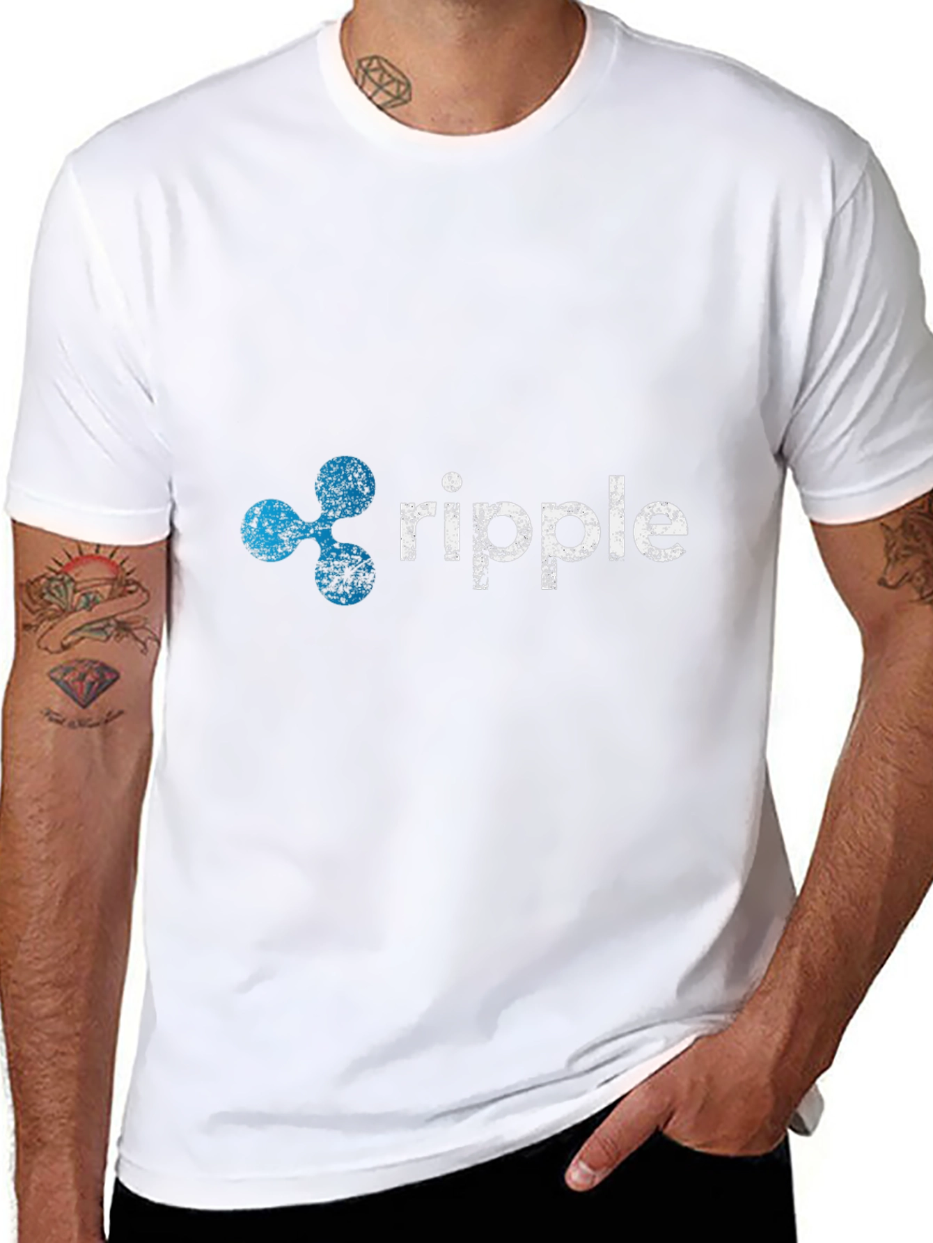 Ripple Cryptocurrency Logo Black T-Shirt