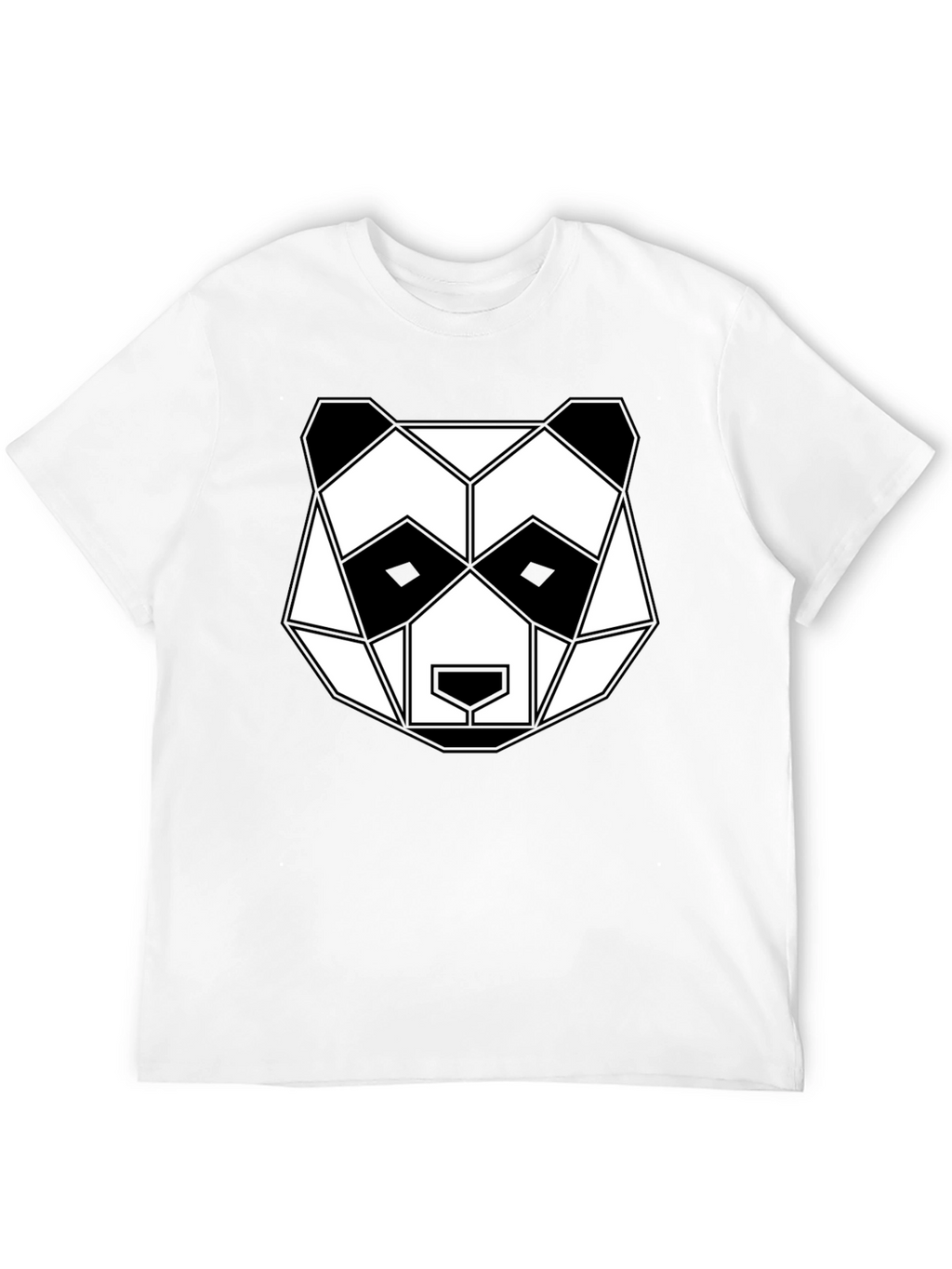 Geometric Panda Graphic Tee - Black