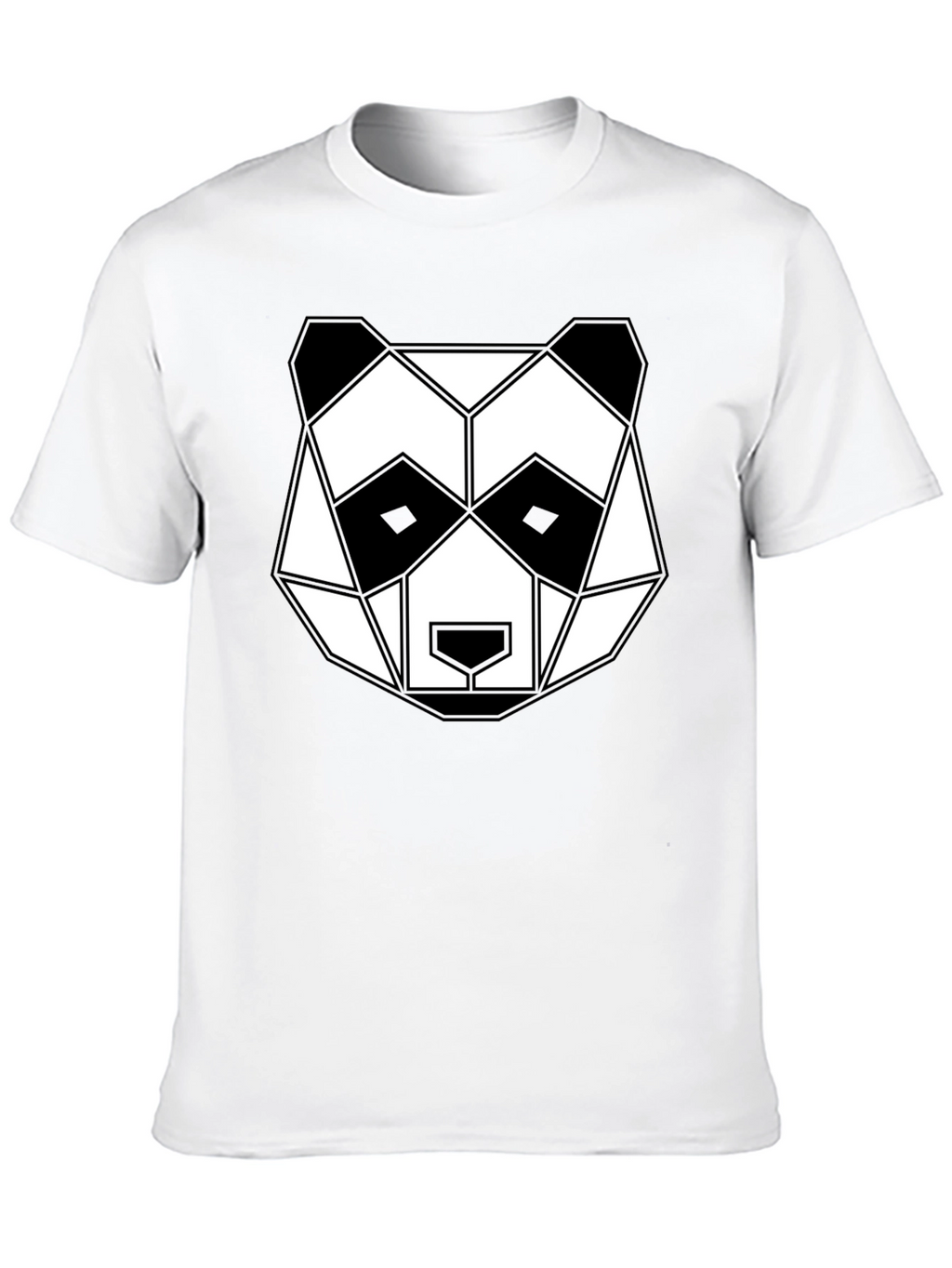 Geometric Panda Graphic Tee - Black
