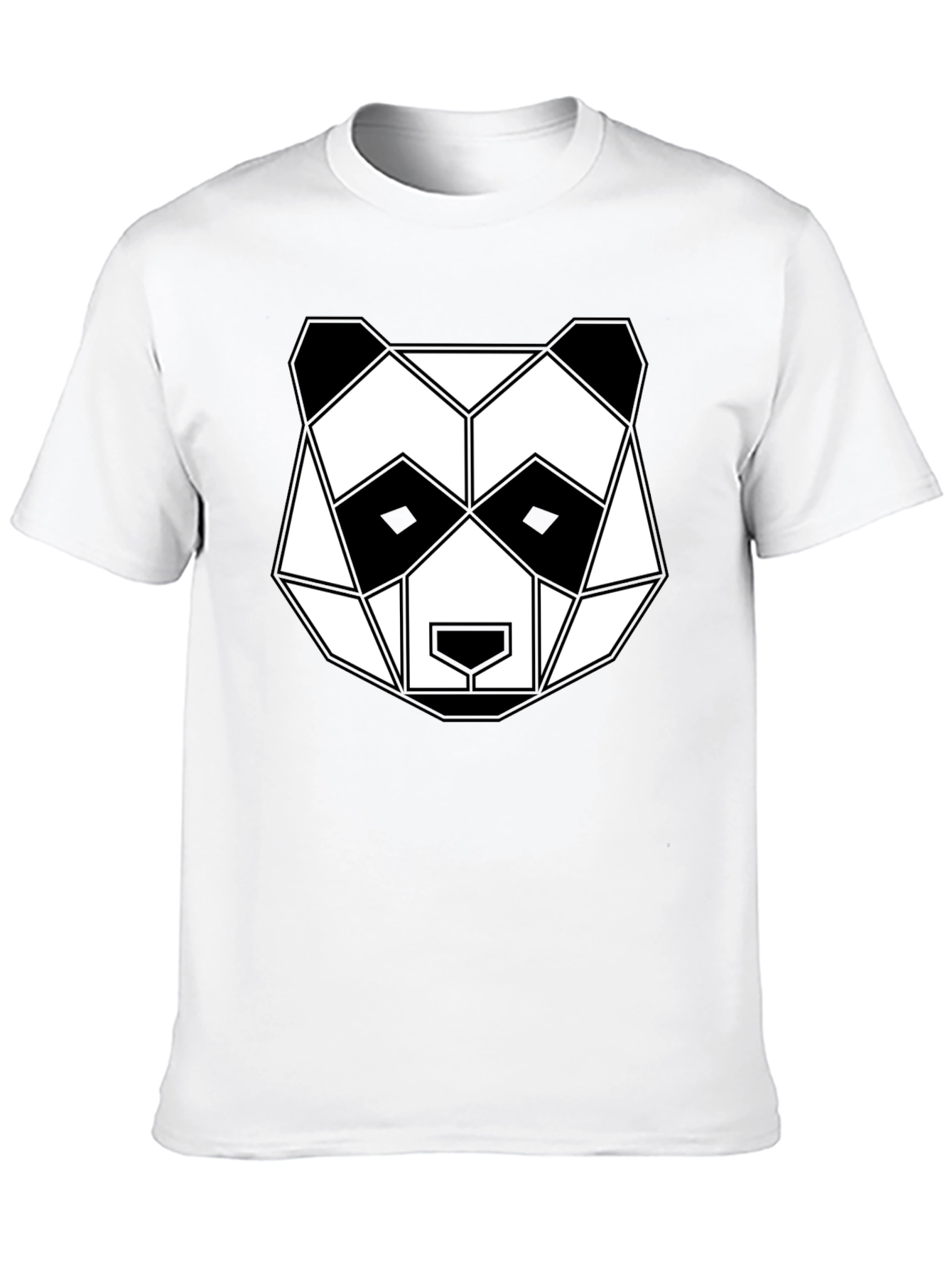 Geometric Panda Graphic Tee - Black