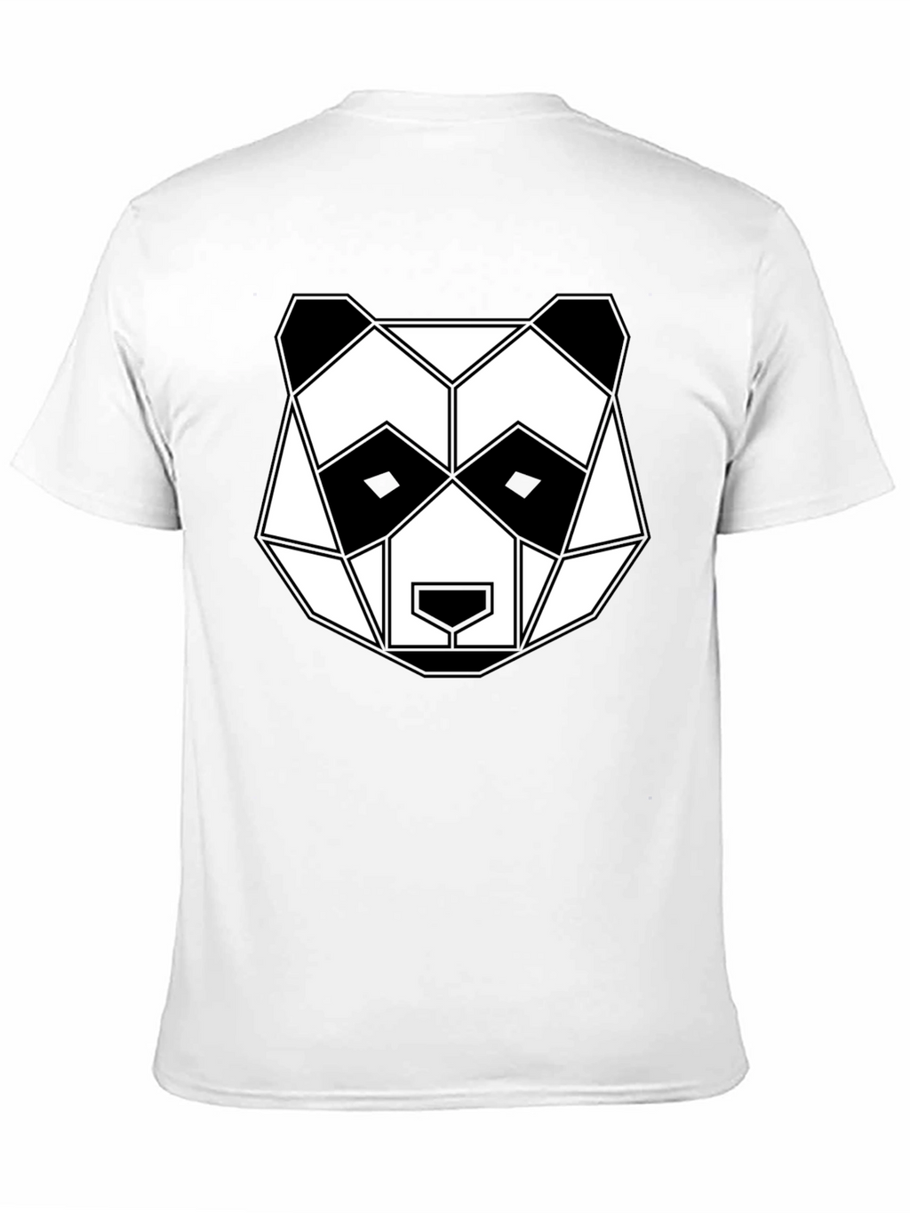 Geometric Panda Graphic Tee - Black