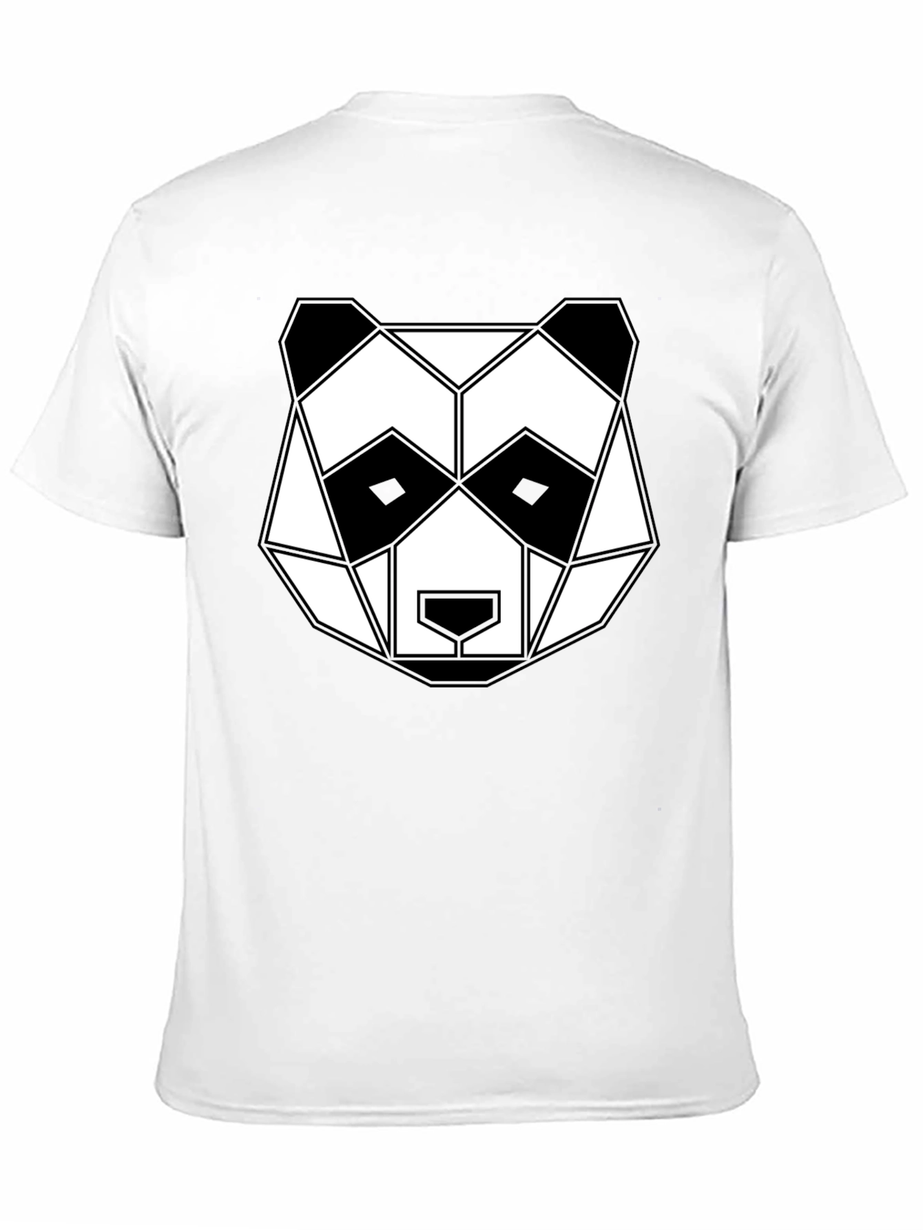 Geometric Panda Graphic Tee - Black