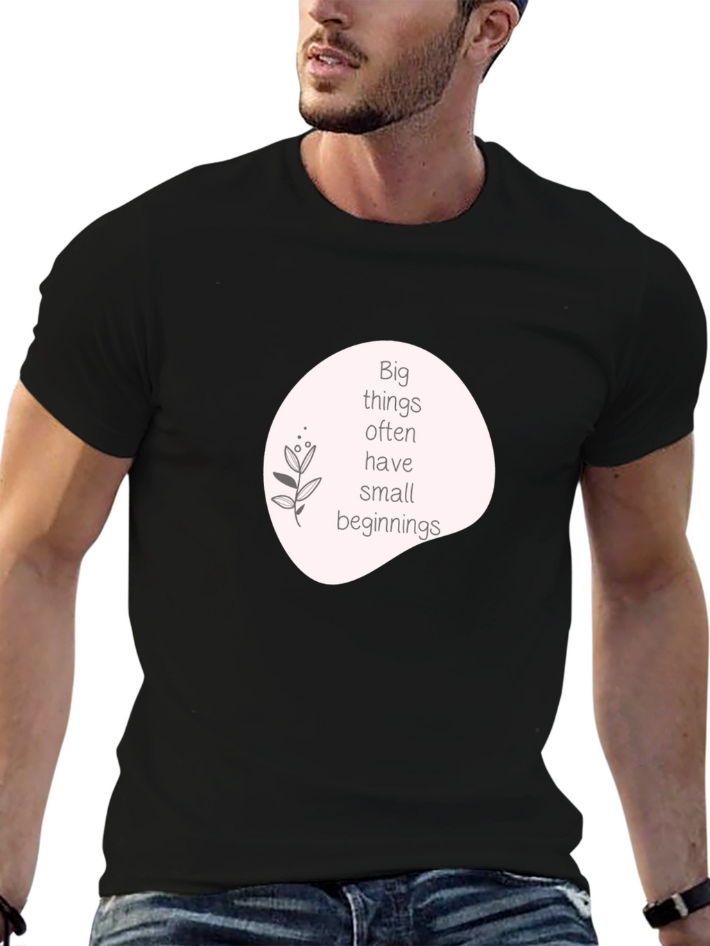 Inspirational Quote Graphic T-Shirt - Black
