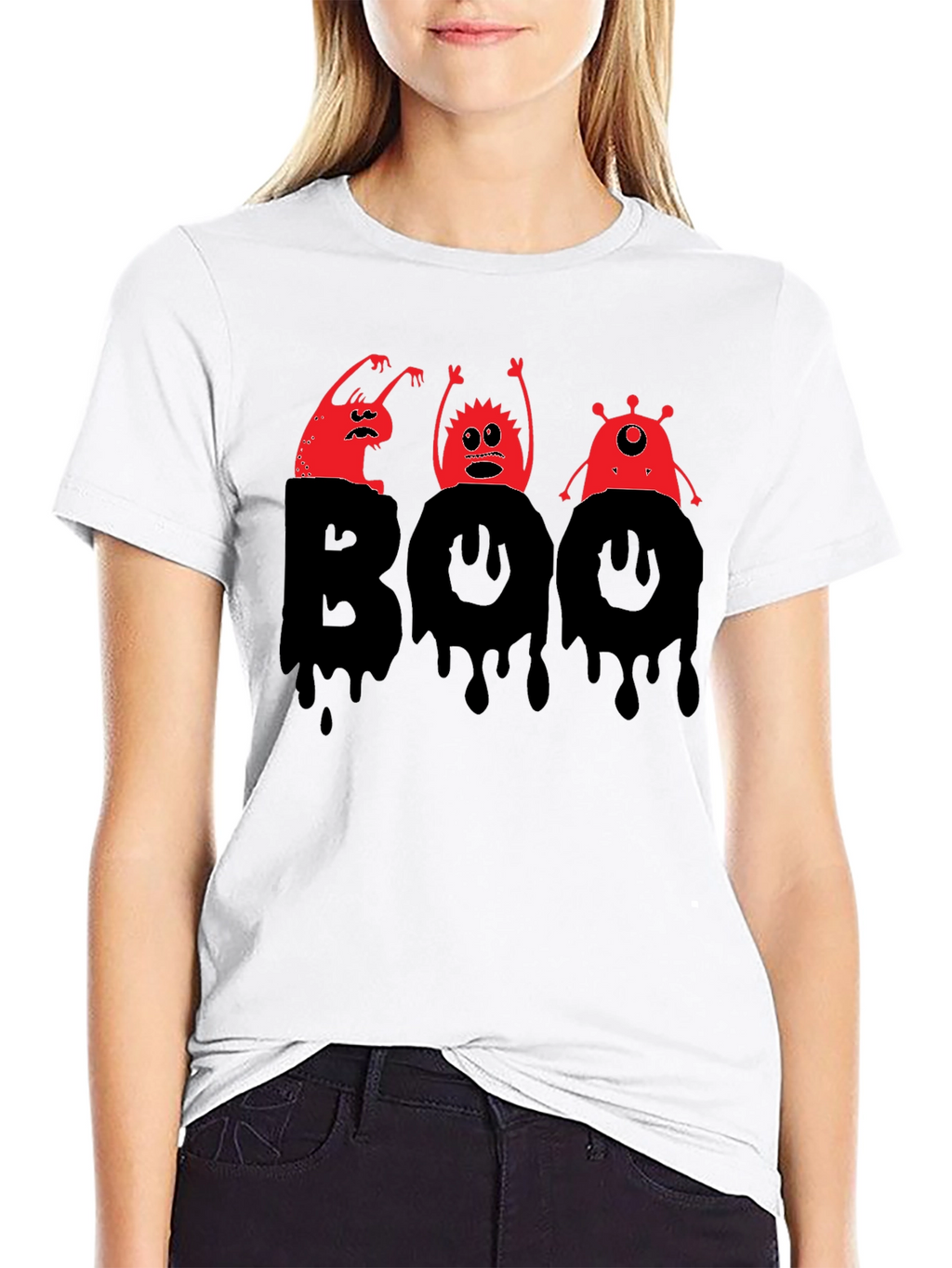 Halloween Boo Monster Graphic T-Shirt