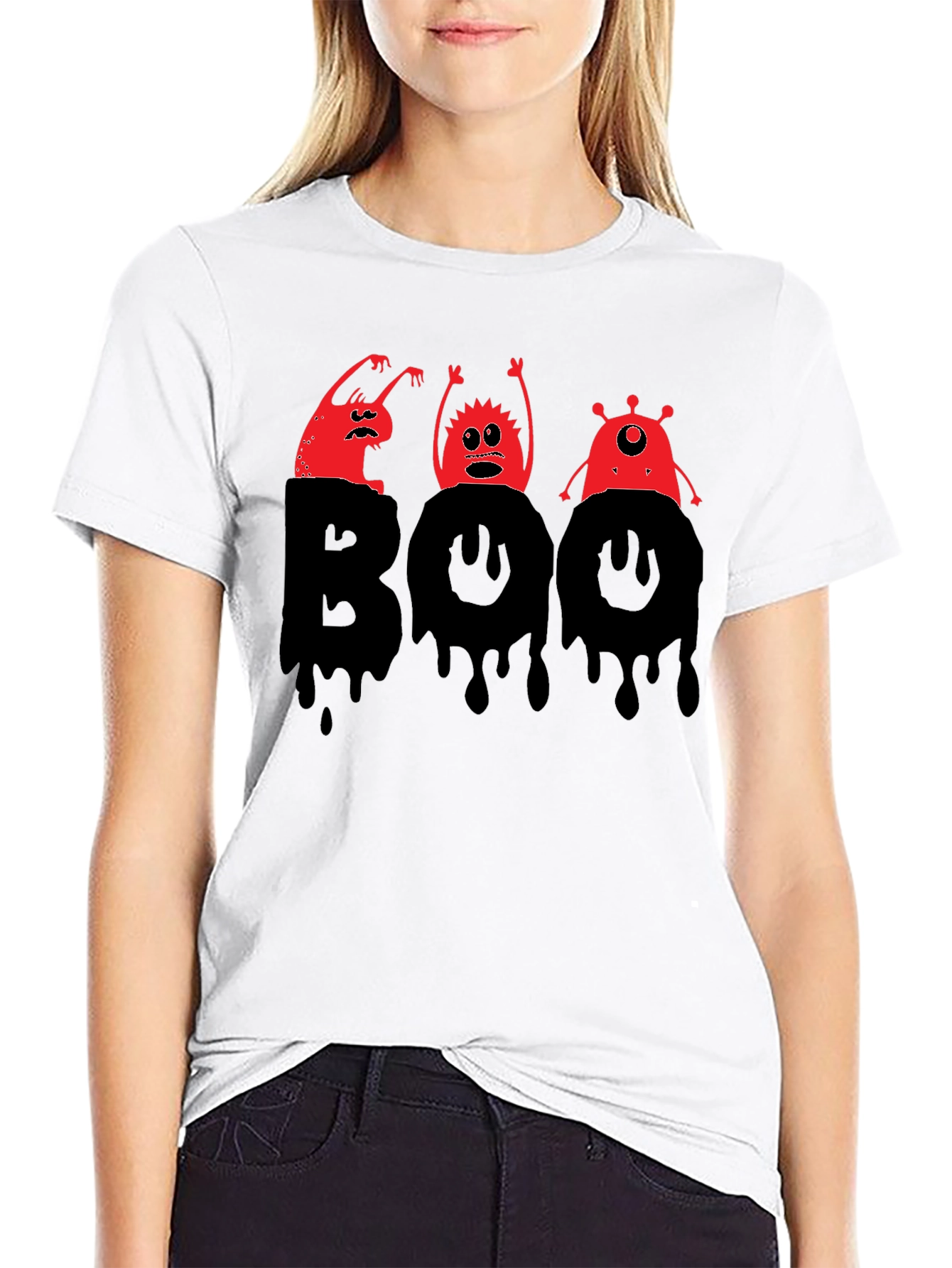 Halloween Boo Monster Graphic T-Shirt