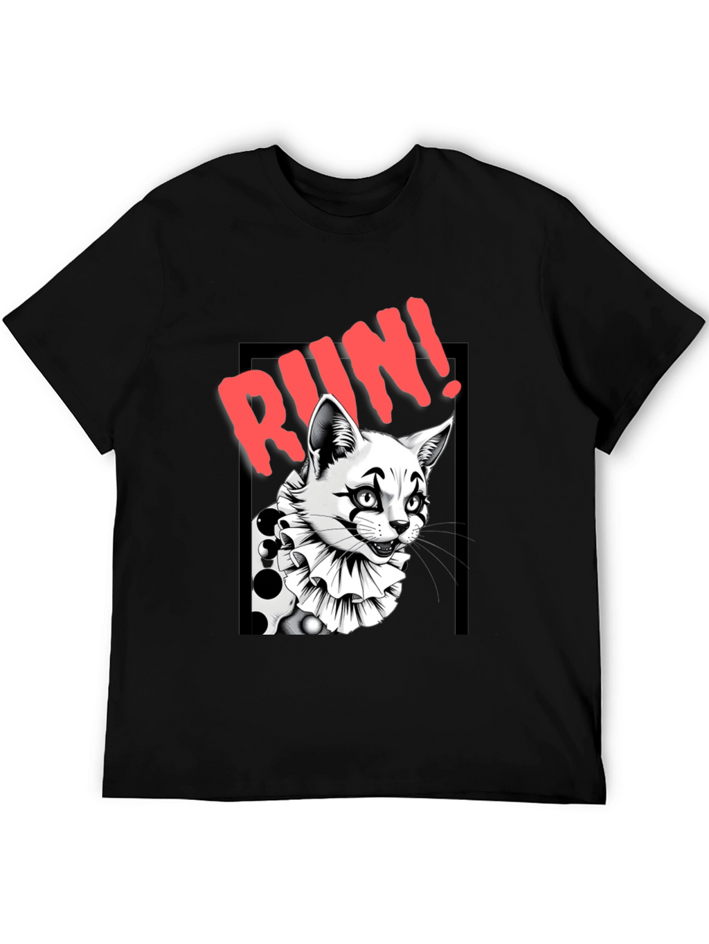 Clown Cat Graphic Tee - Run!