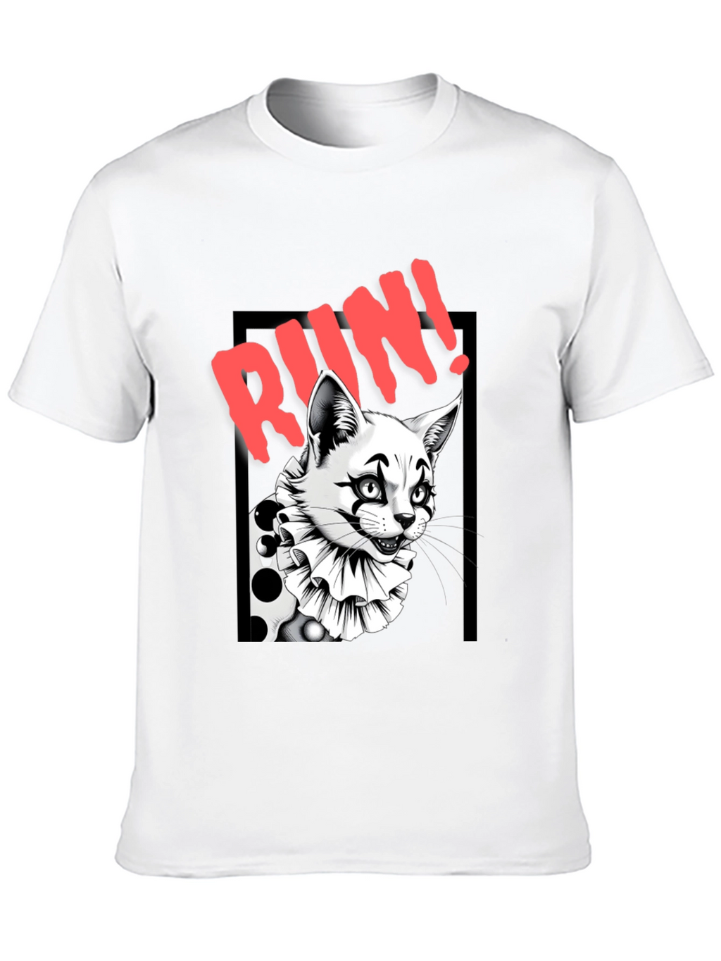 Clown Cat Graphic Tee - Run!