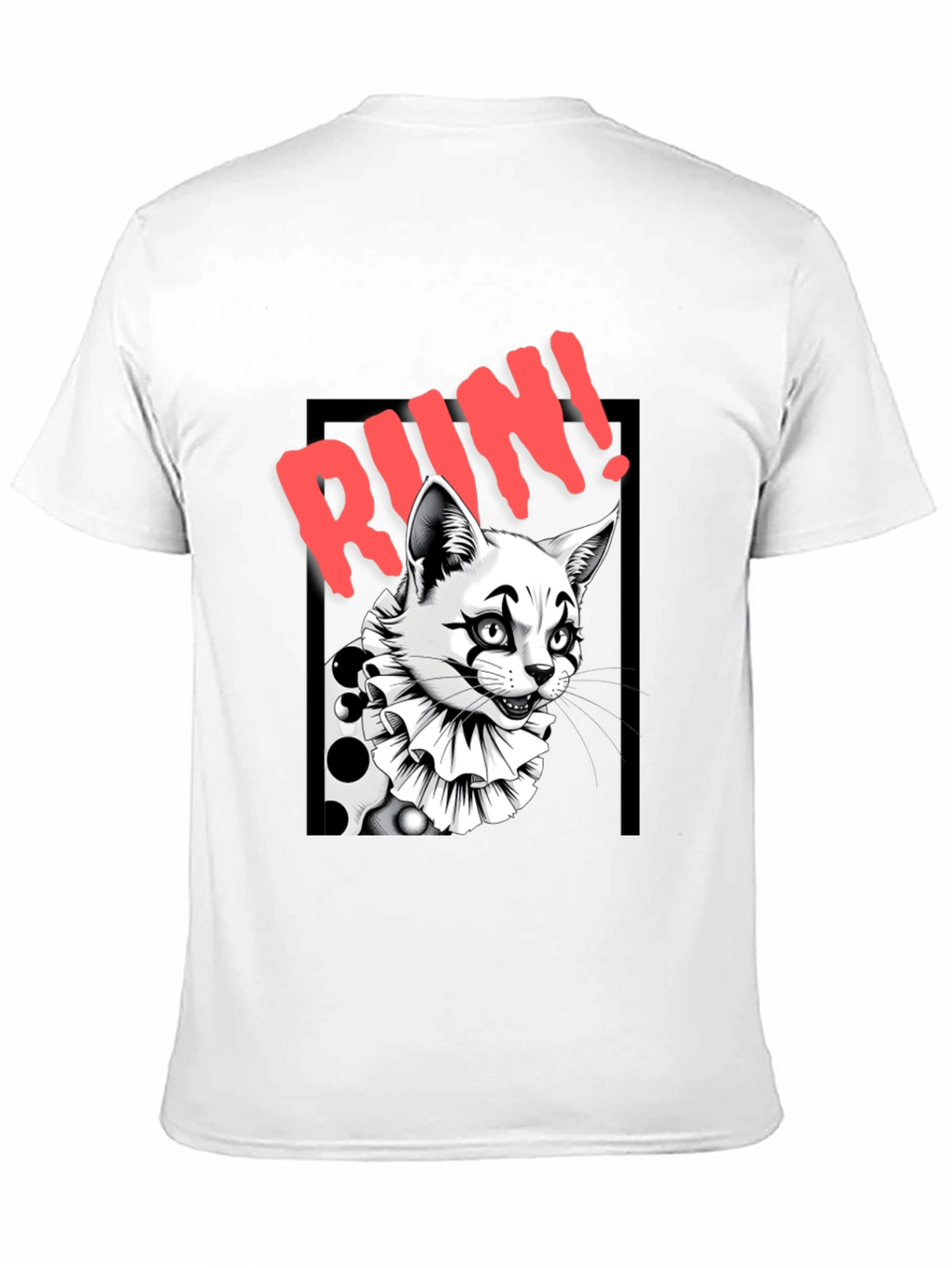 Clown Cat Graphic Tee - Run!