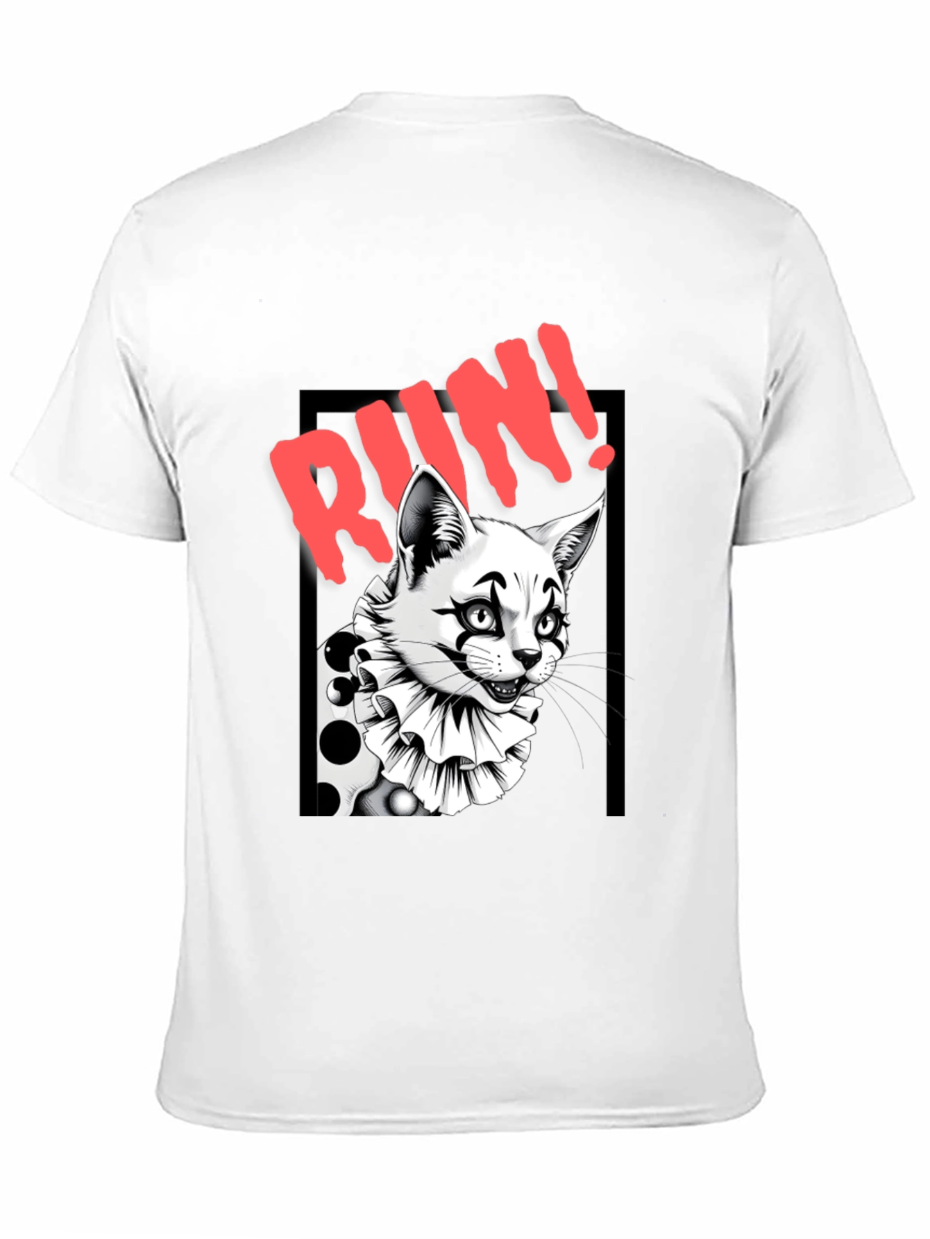 Clown Cat Graphic Tee - Run!