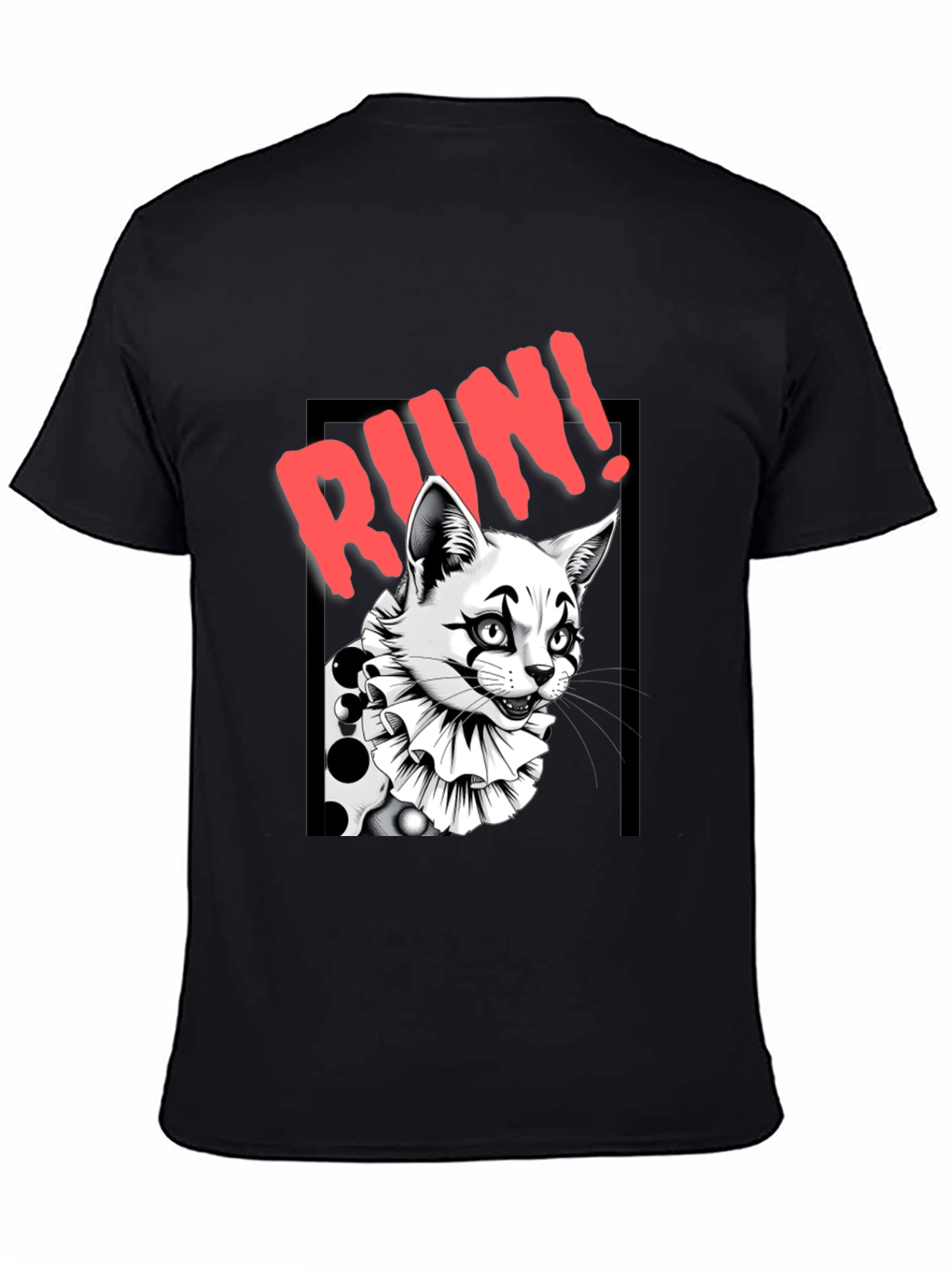 Clown Cat Graphic Tee - Run!