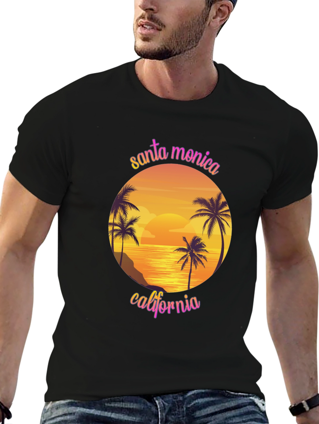 Santa Monica California Graphic T-Shirt