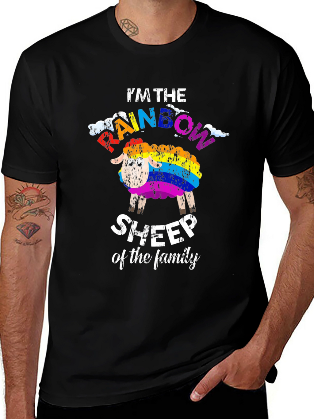 Rainbow Sheep T-Shirt: Unique Family Pride Apparel