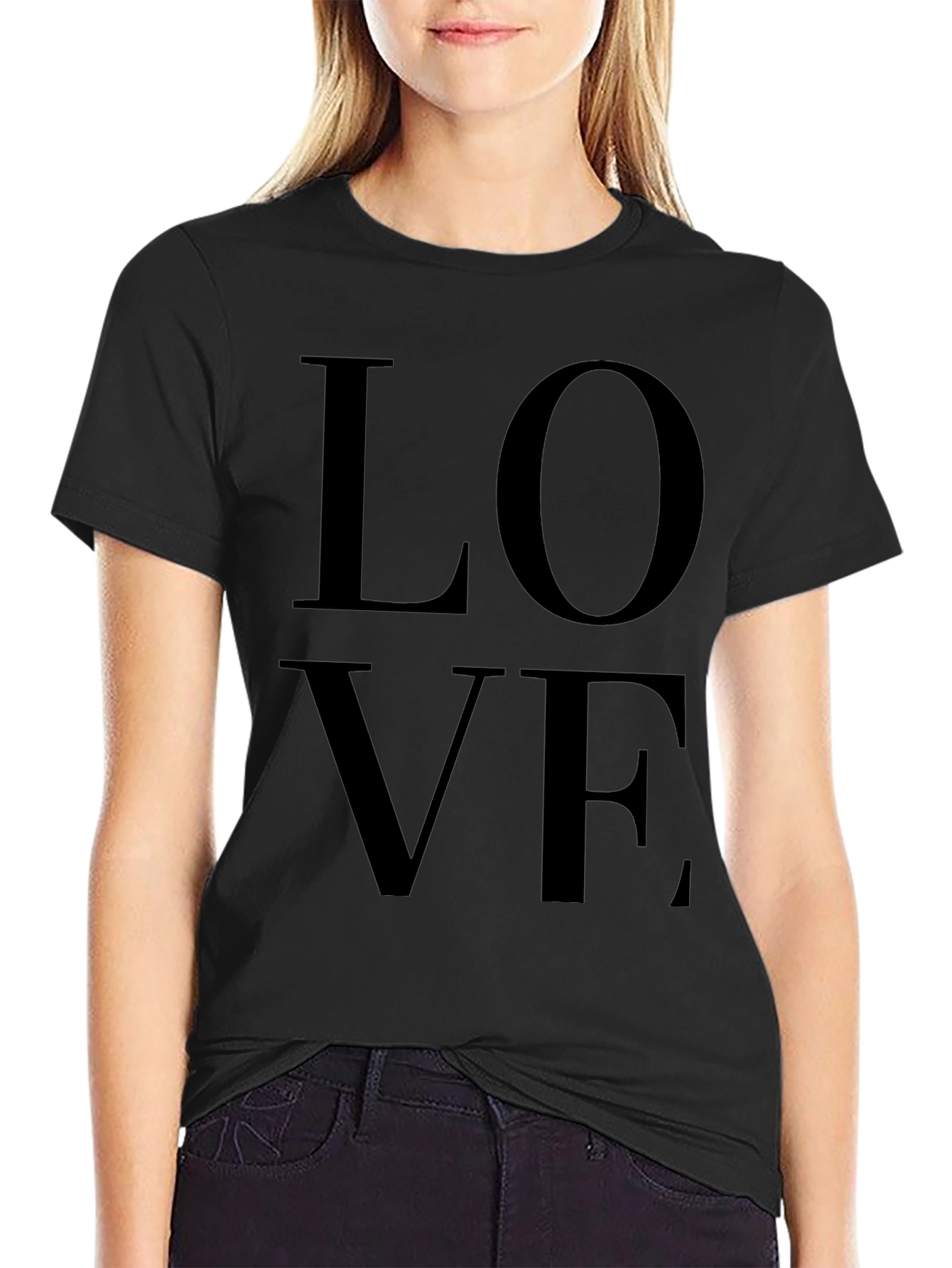 Love Graphic Black T-Shirt for Men