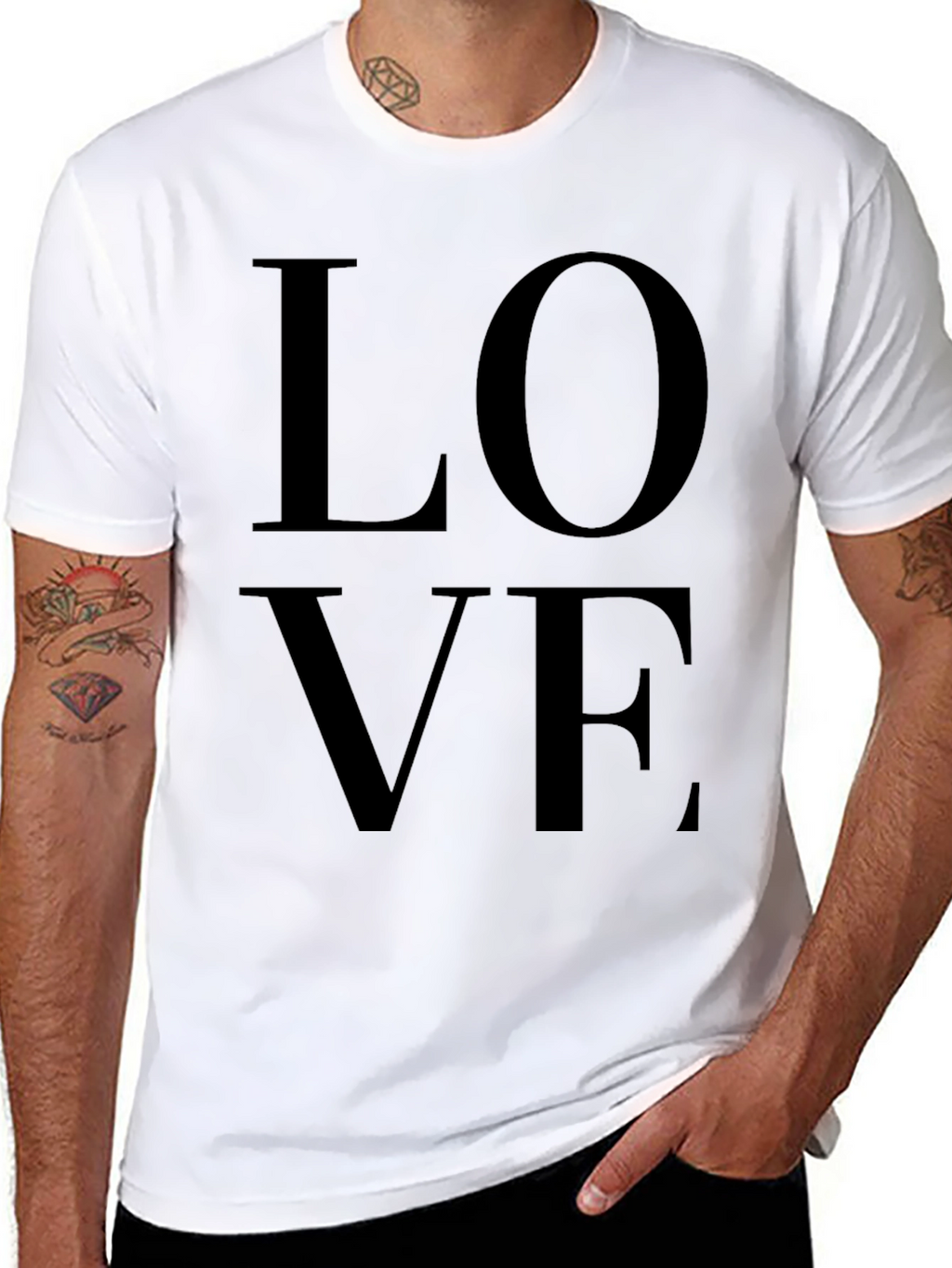 Love Graphic Black T-Shirt for Men