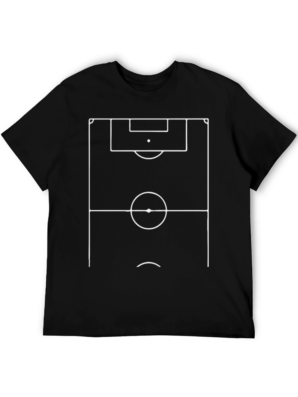 Soccer Field Graphic Tee - Black Cotton T-Shirt