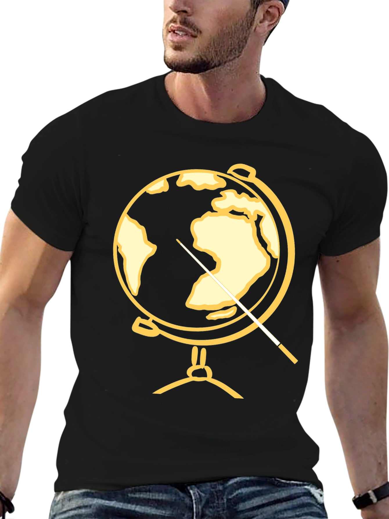 Globe Pointer T-Shirt - Black Graphic Tee