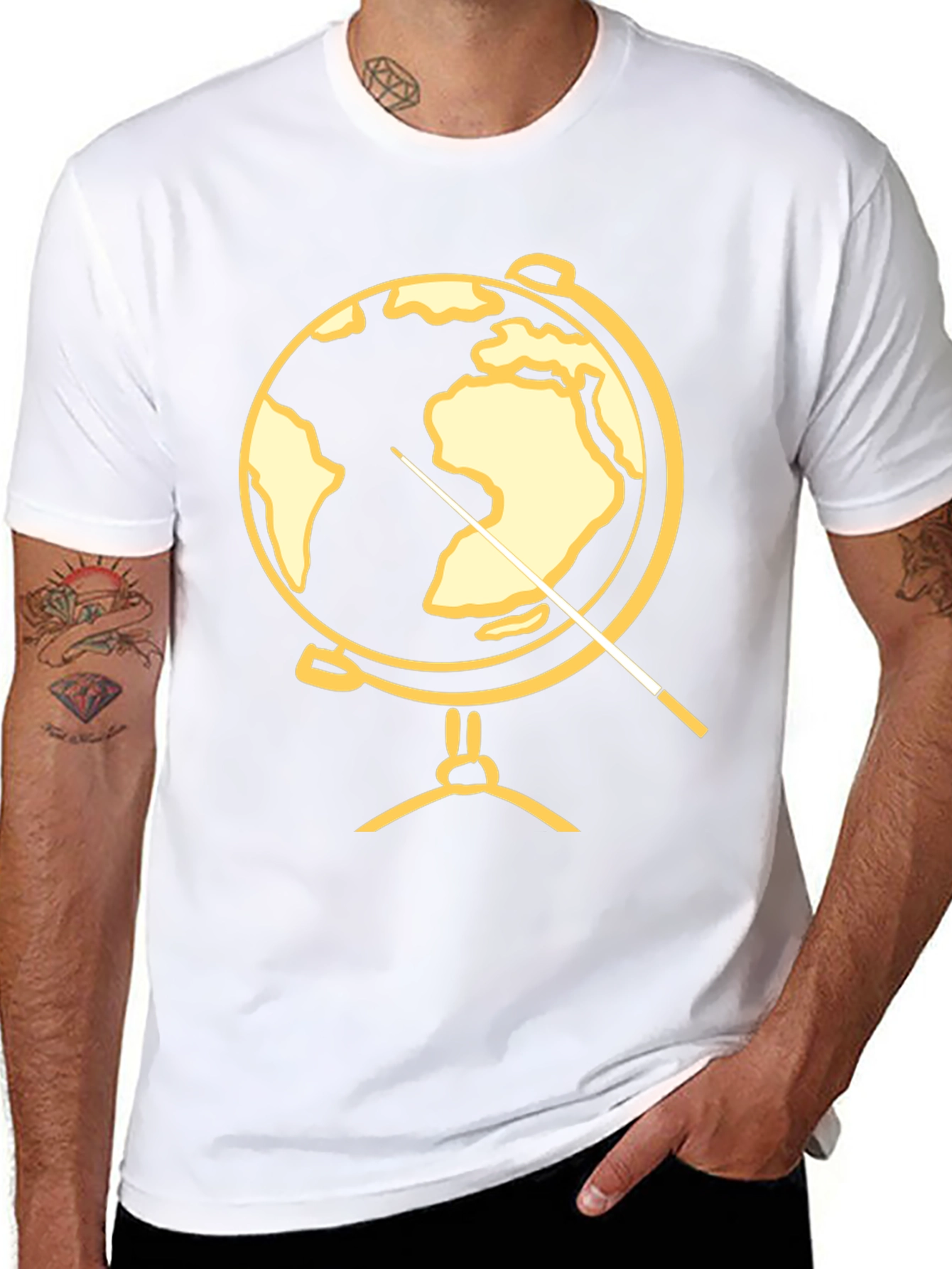 Globe Pointer T-Shirt - Black Graphic Tee