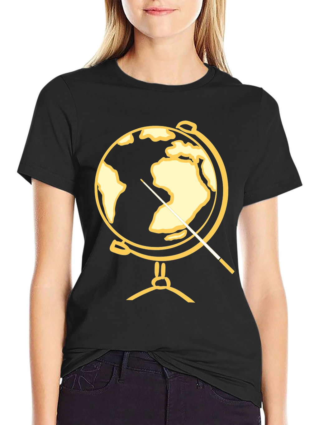 Globe Pointer T-Shirt - Black Graphic Tee