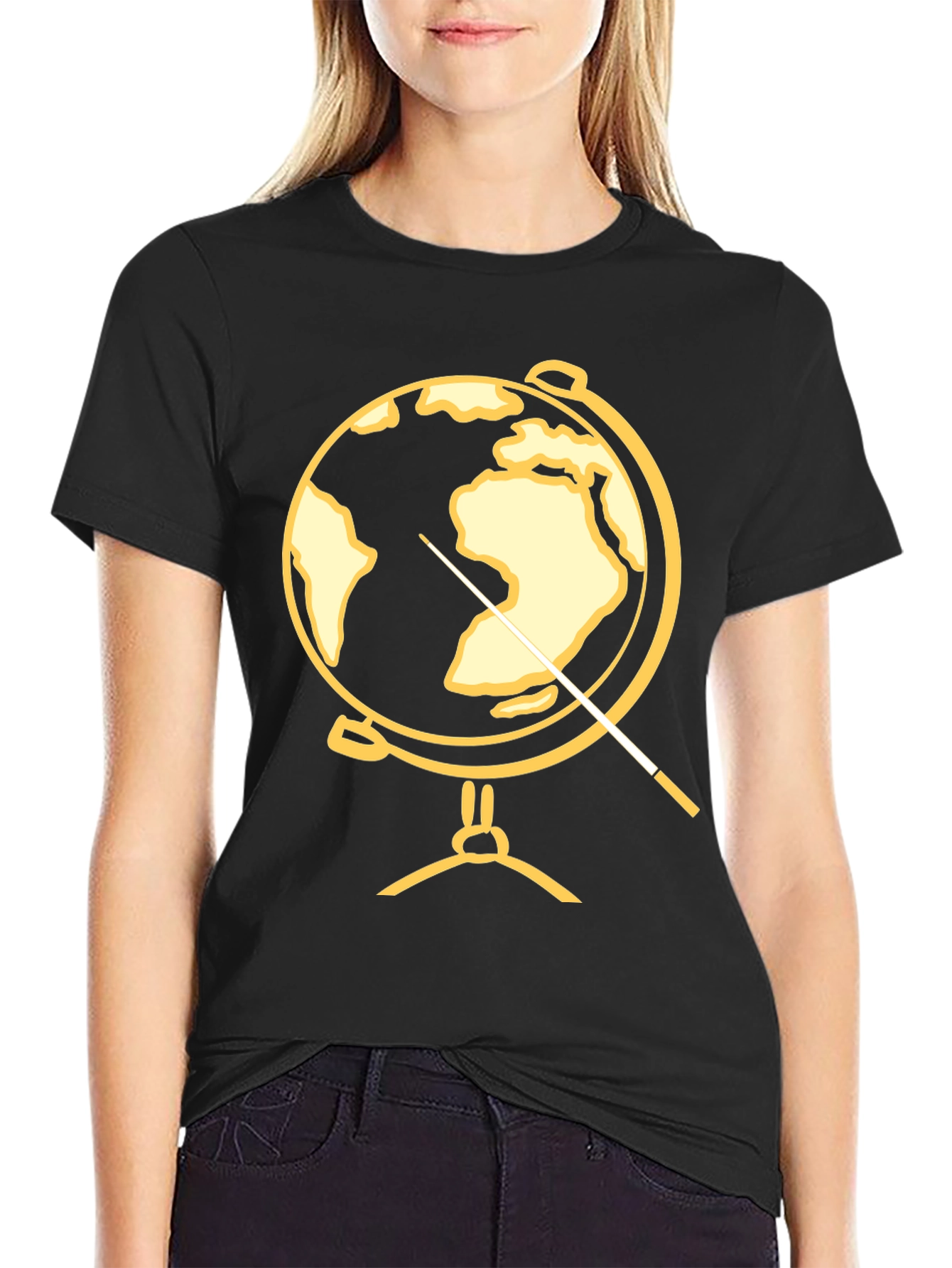 Globe Pointer T-Shirt - Black Graphic Tee