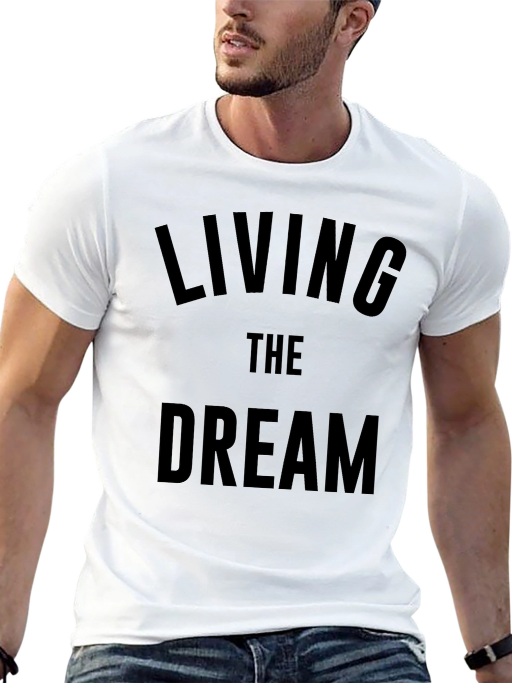 Living The Dream Graphic Tee - Mens Black T-Shirt