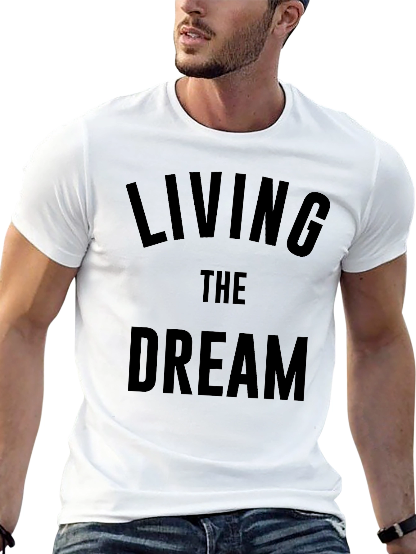 Living The Dream Graphic Tee - Mens Black T-Shirt