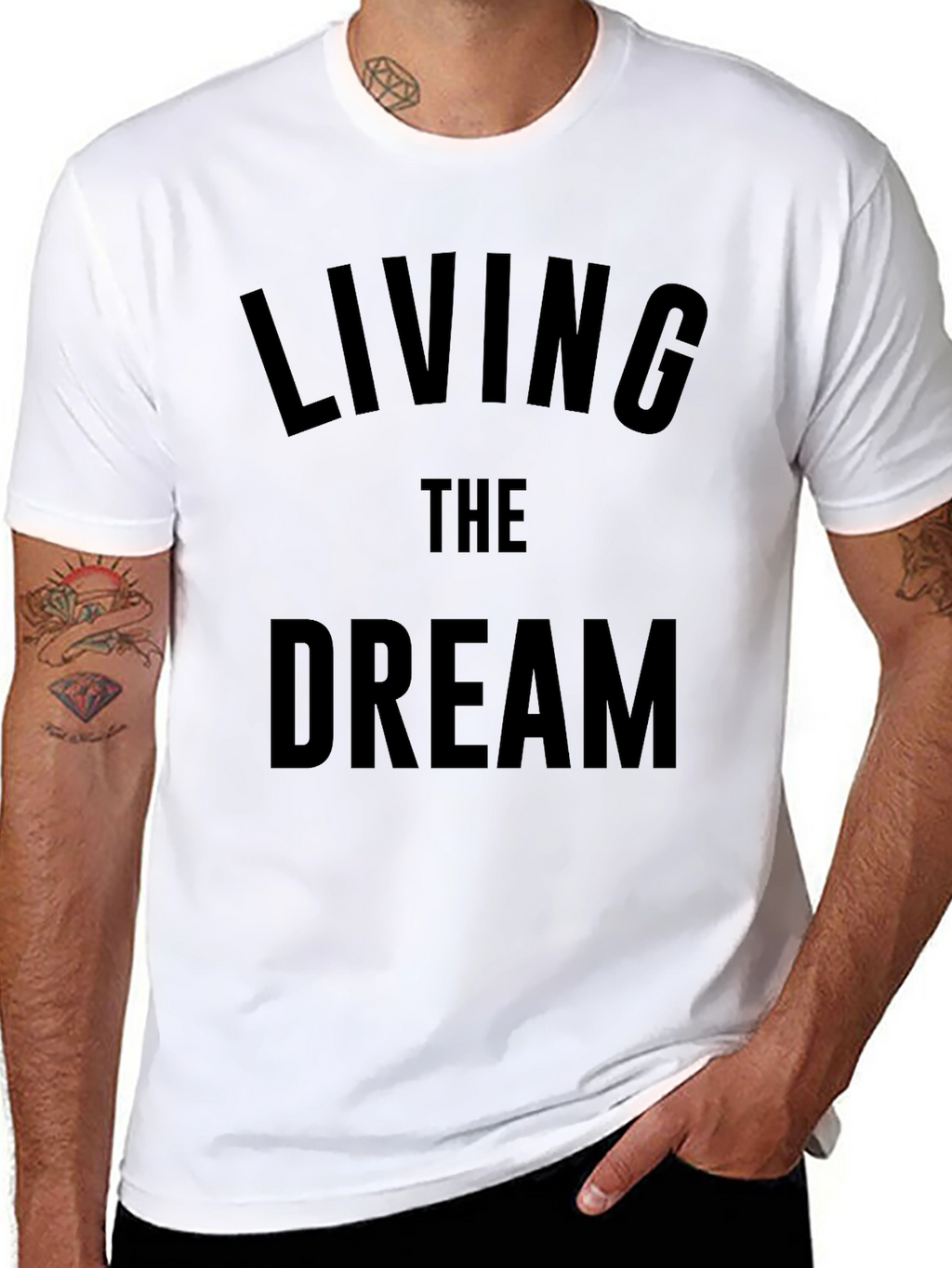 Living The Dream Graphic Tee - Mens Black T-Shirt