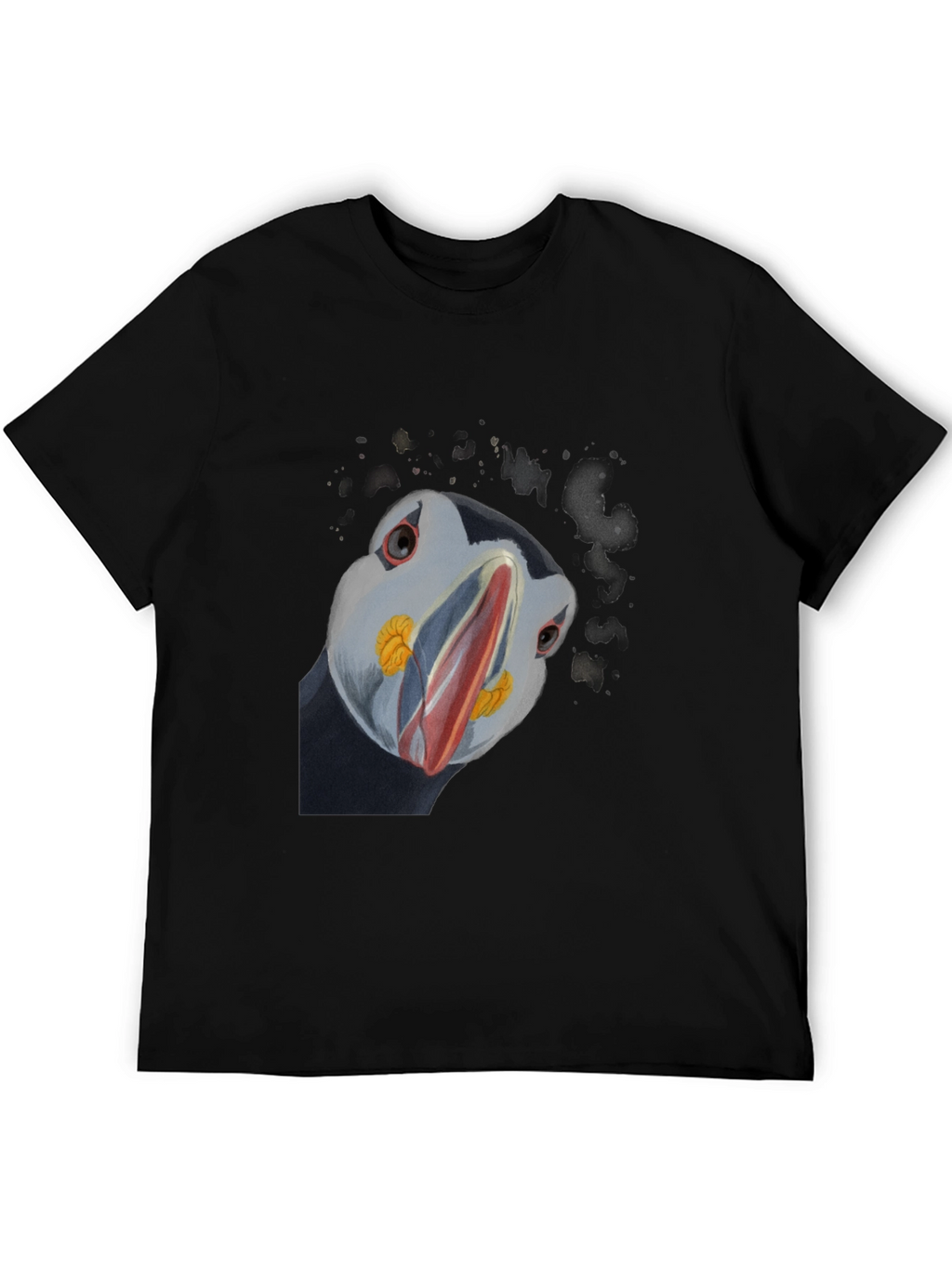 Puffin Stare Mens Black Graphic Tee