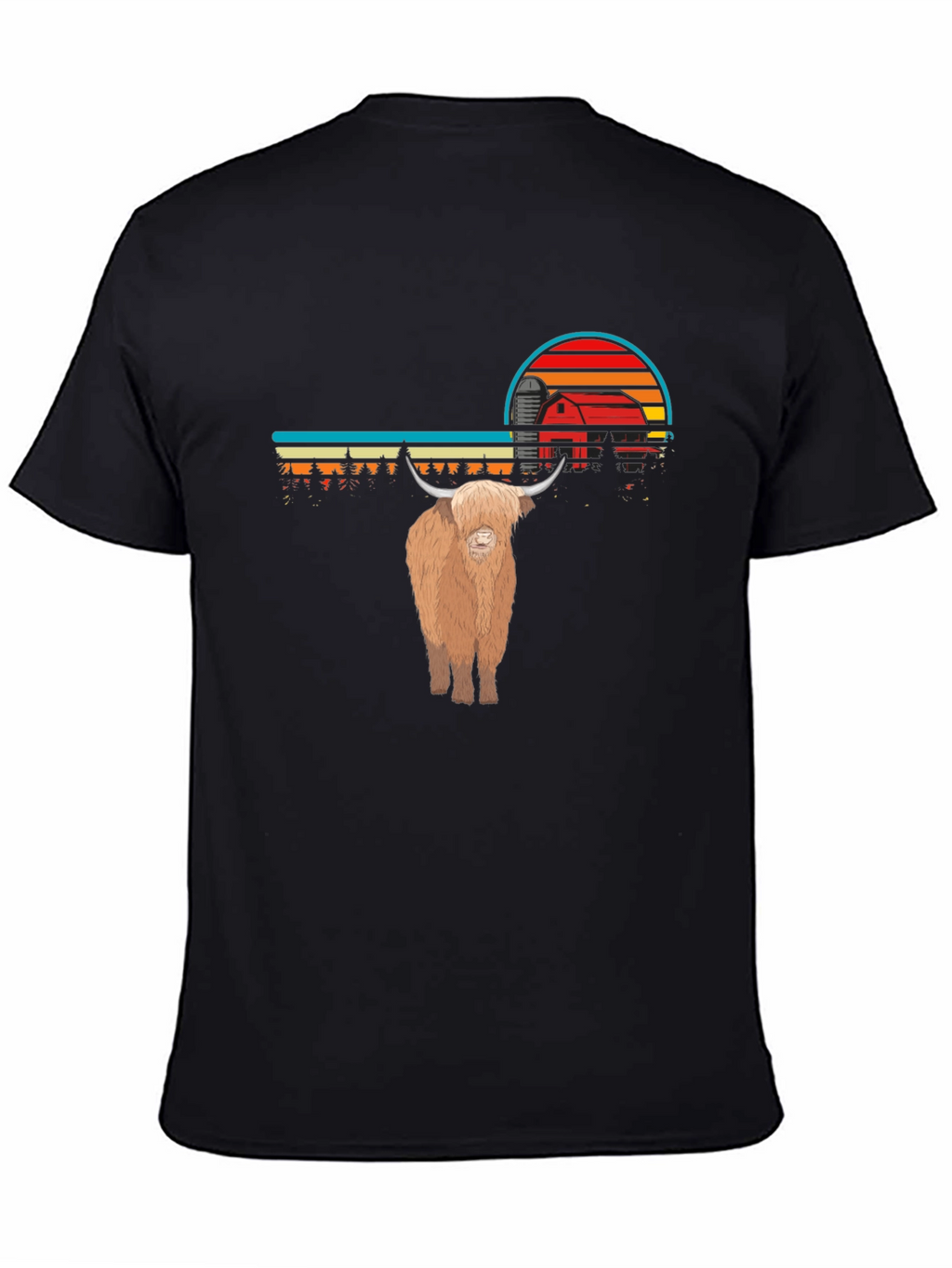Highland Cow Sunset Graphic Tee