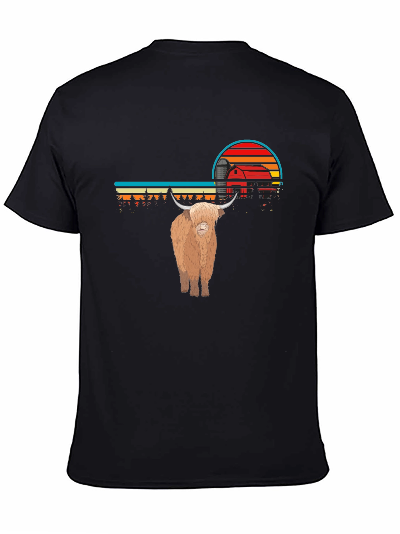 Highland Cow Sunset Graphic Tee