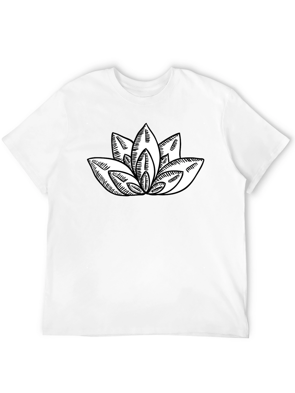 Lotus Flower Graphic Print Black T-Shirt