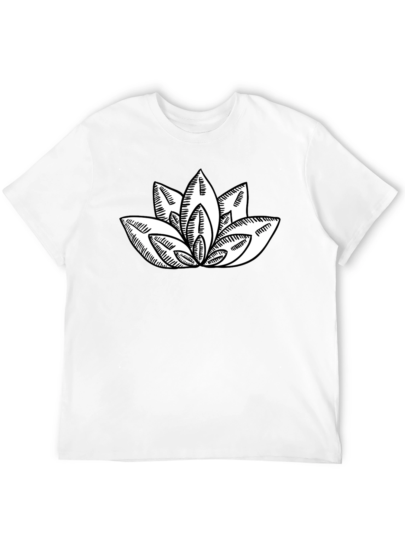 Lotus Flower Graphic Print Black T-Shirt