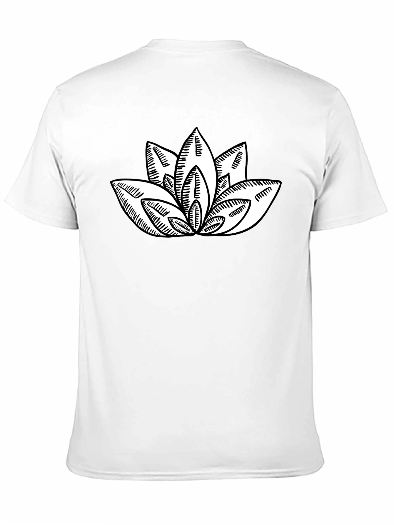 Lotus Flower Graphic Print Black T-Shirt
