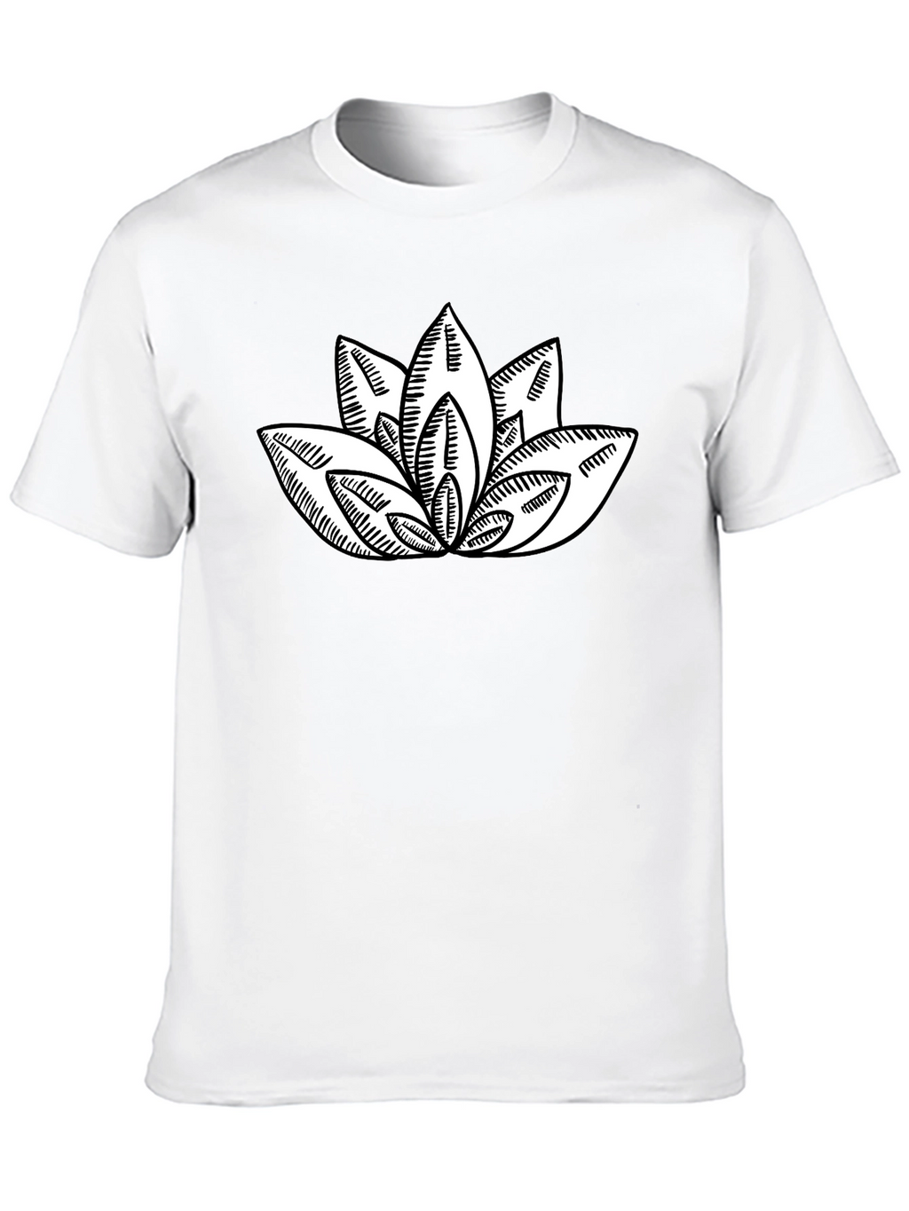 Lotus Flower Graphic Print Black T-Shirt